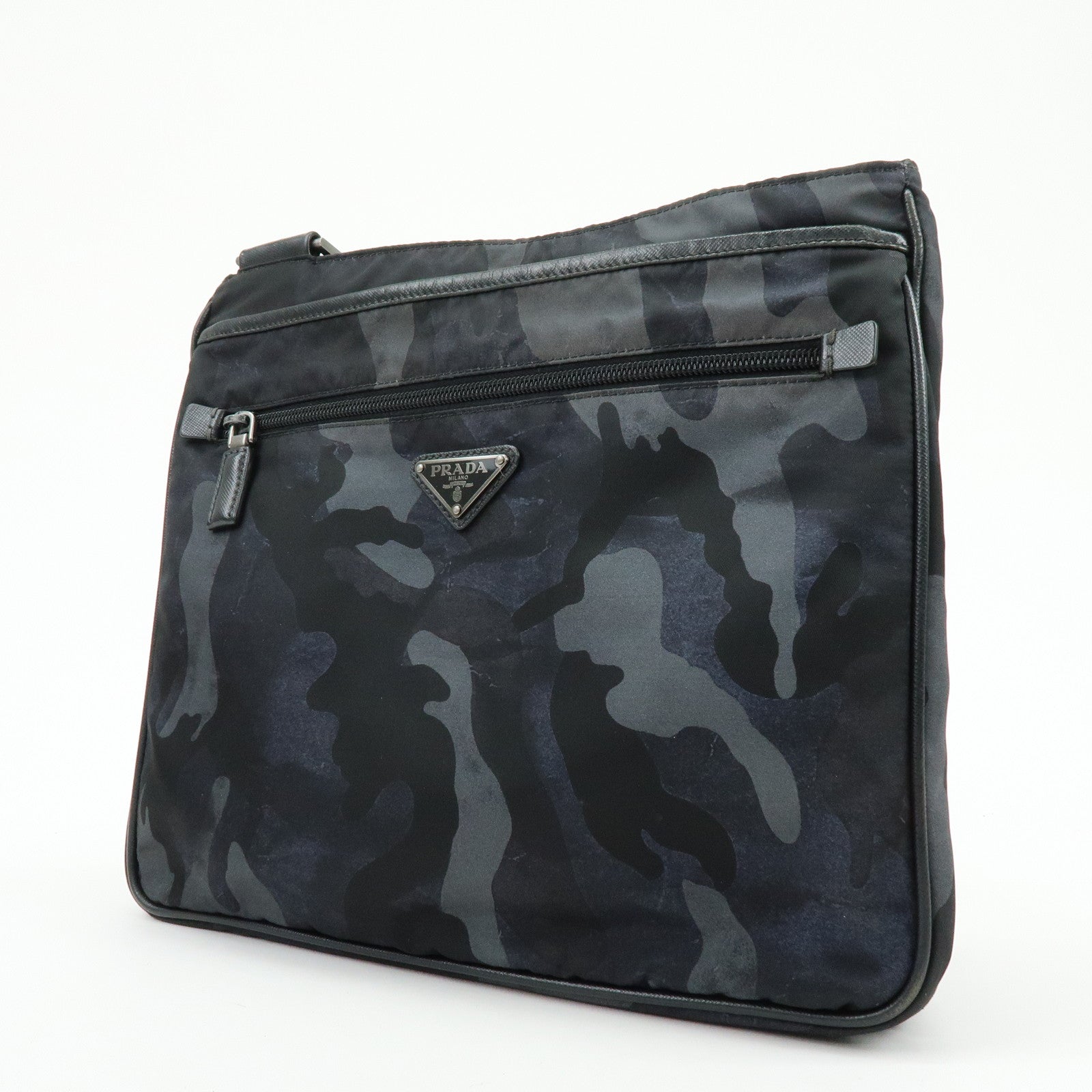 PRADA Triangle Logo Nylon Shoulder Crossbody Bag Cammoflage BR2418