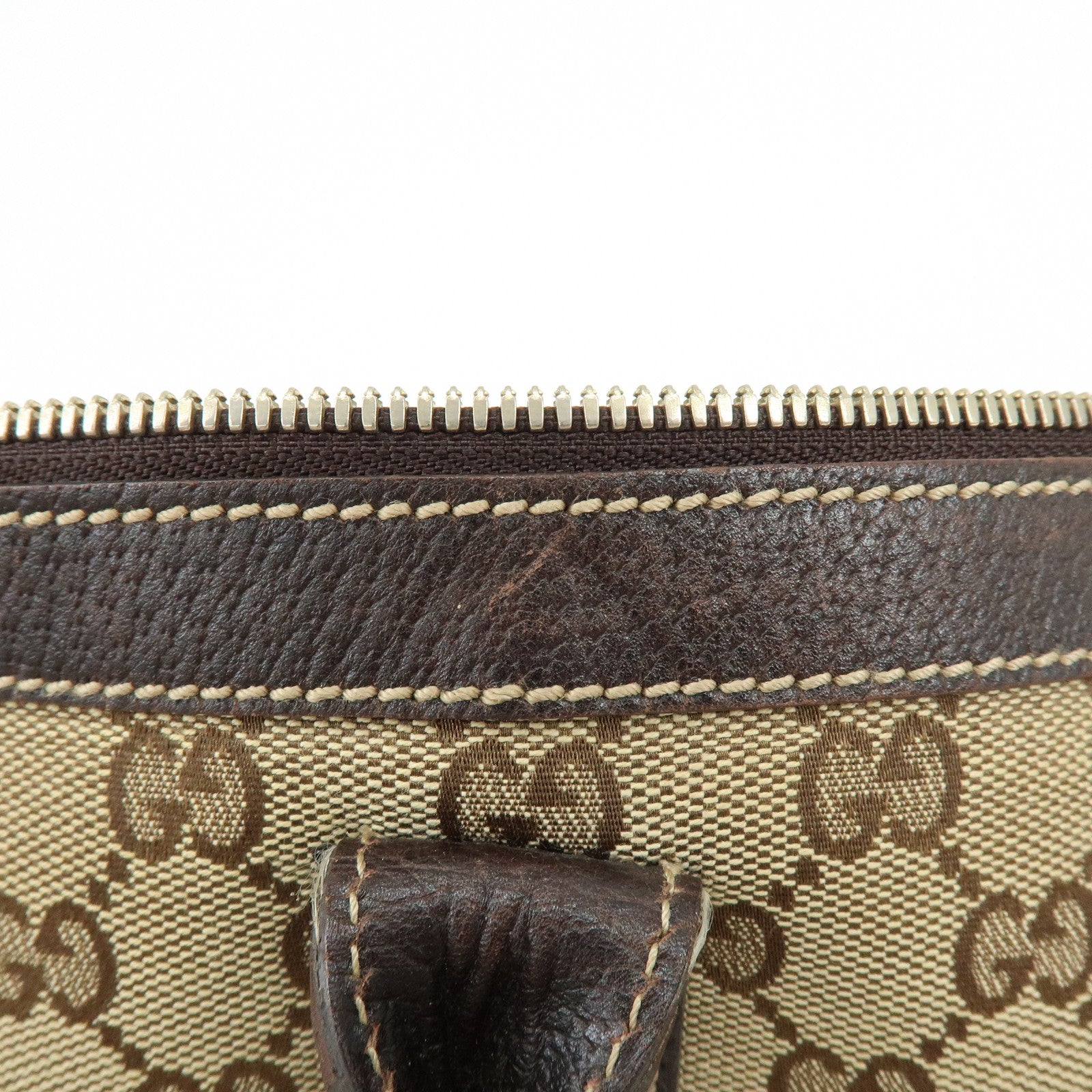 GUCCI Sherry Princy GG Canvas Leather Tote Bag Shoulder Bag 177052