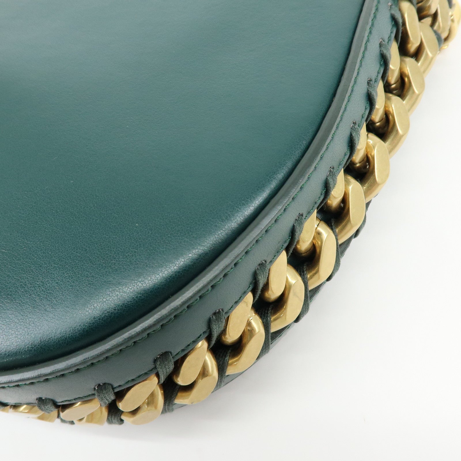 STELLA MCCARTNEY Frayme Medium Faux Leather Shoulder Bag Green