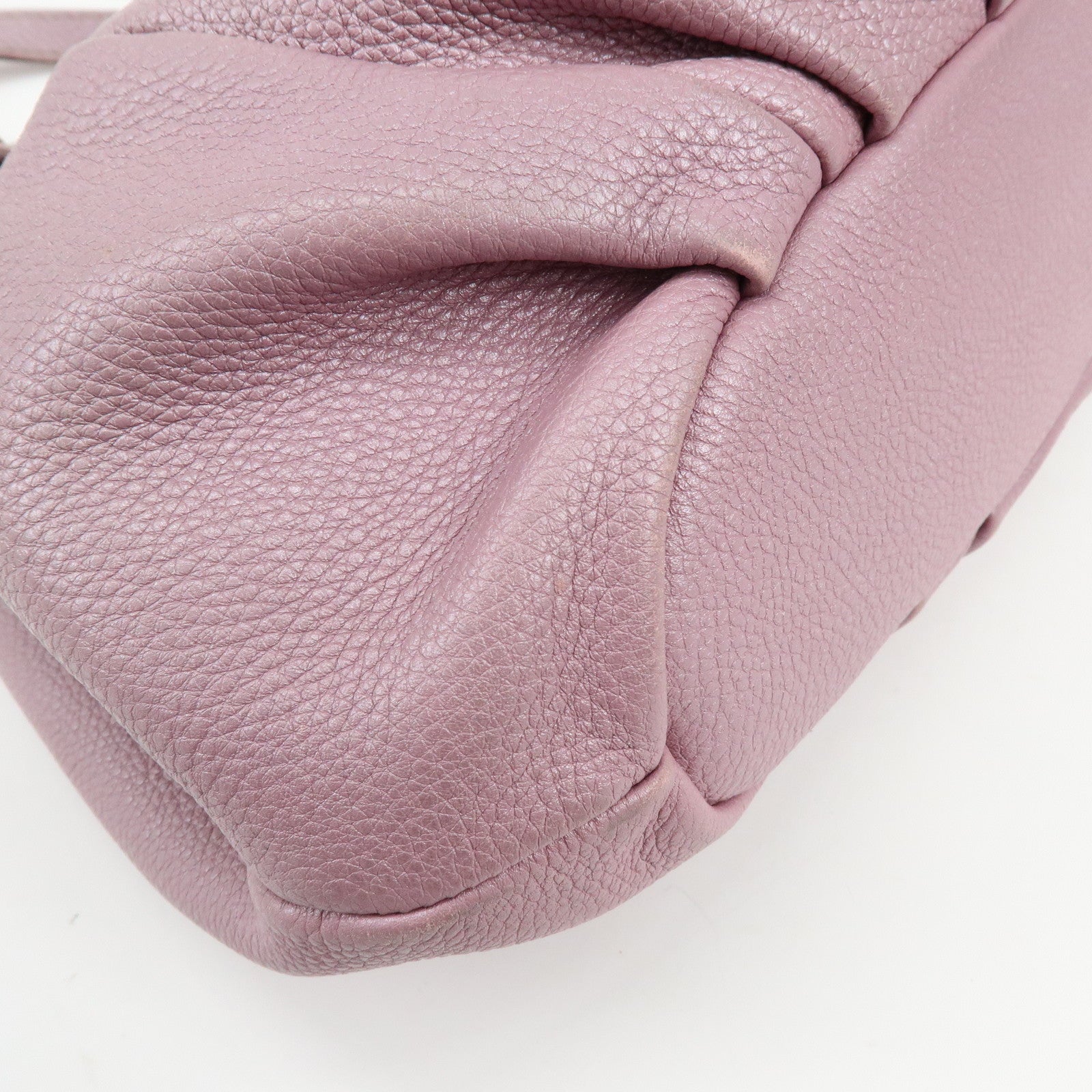 FENDI Selleria Leather Shoulder Bag Hand Bag Purple 8BR595