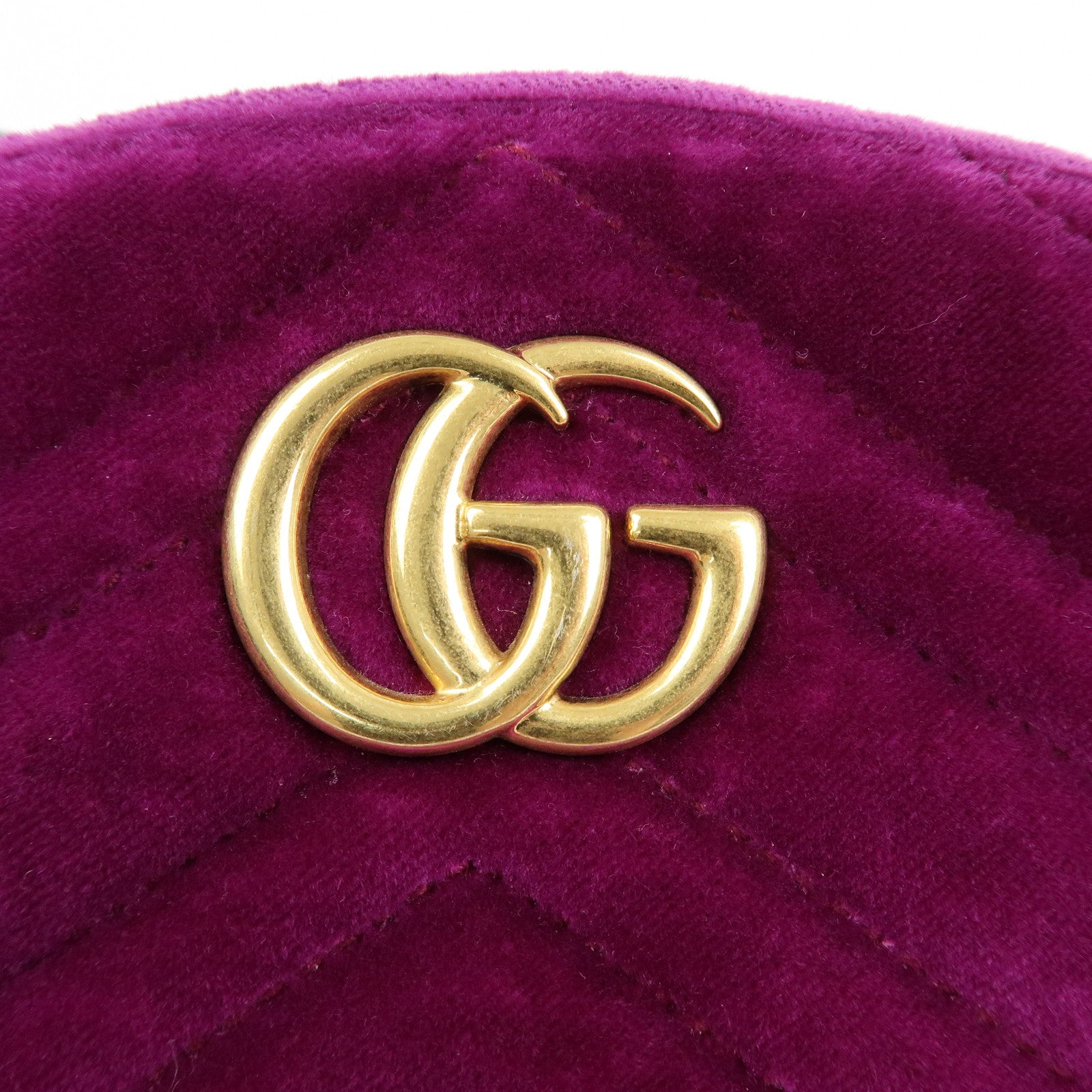 GUCCI GG Marmont Double G Velvet Leather Waist Pouch Body Bag 476434