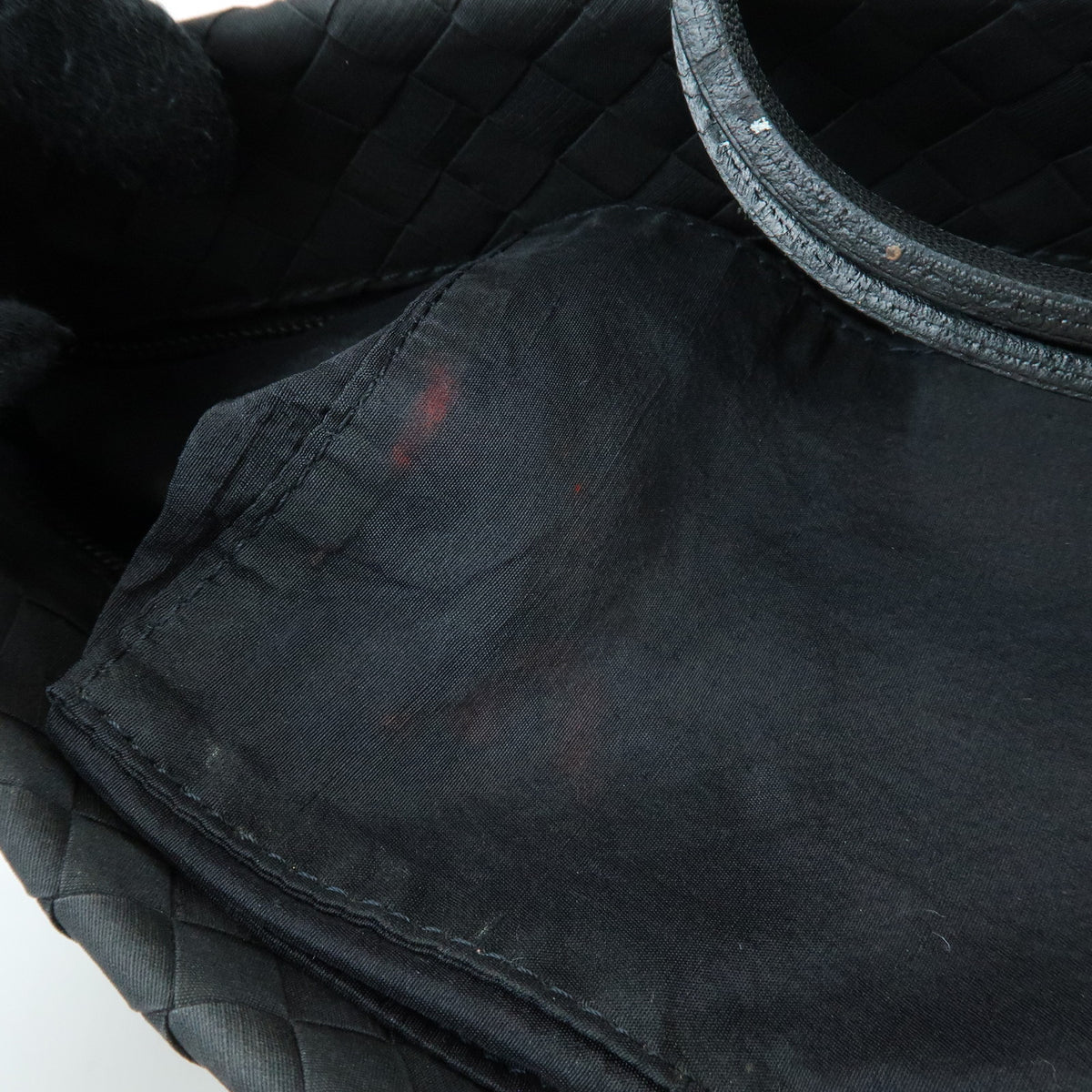 BOTTEGA VENETA Intrecciato Nylon Leather Shoulder Bag Hand Bag Black