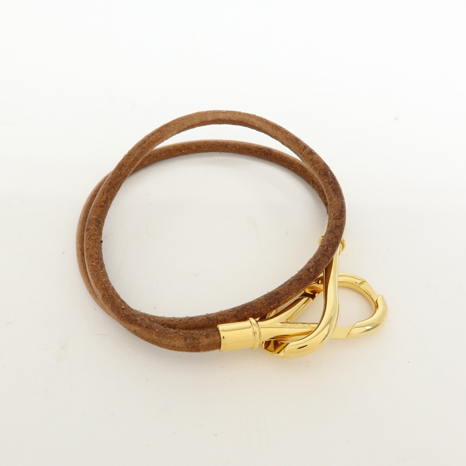 Hermes Atame Double Tour Jumbo Leather Metal Bracelet Choker Brown