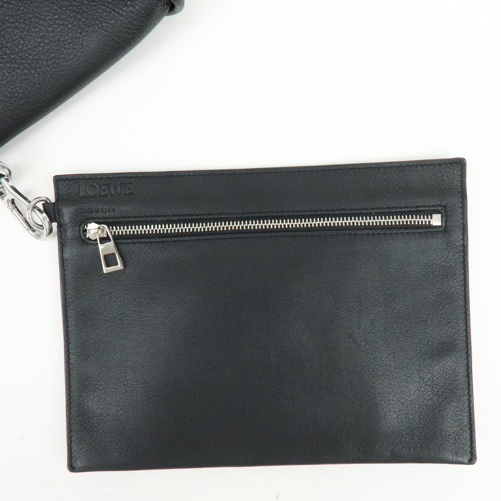 LOEWE Anagram Hammock Medium Leather Shoulder Crossbody Bag Black