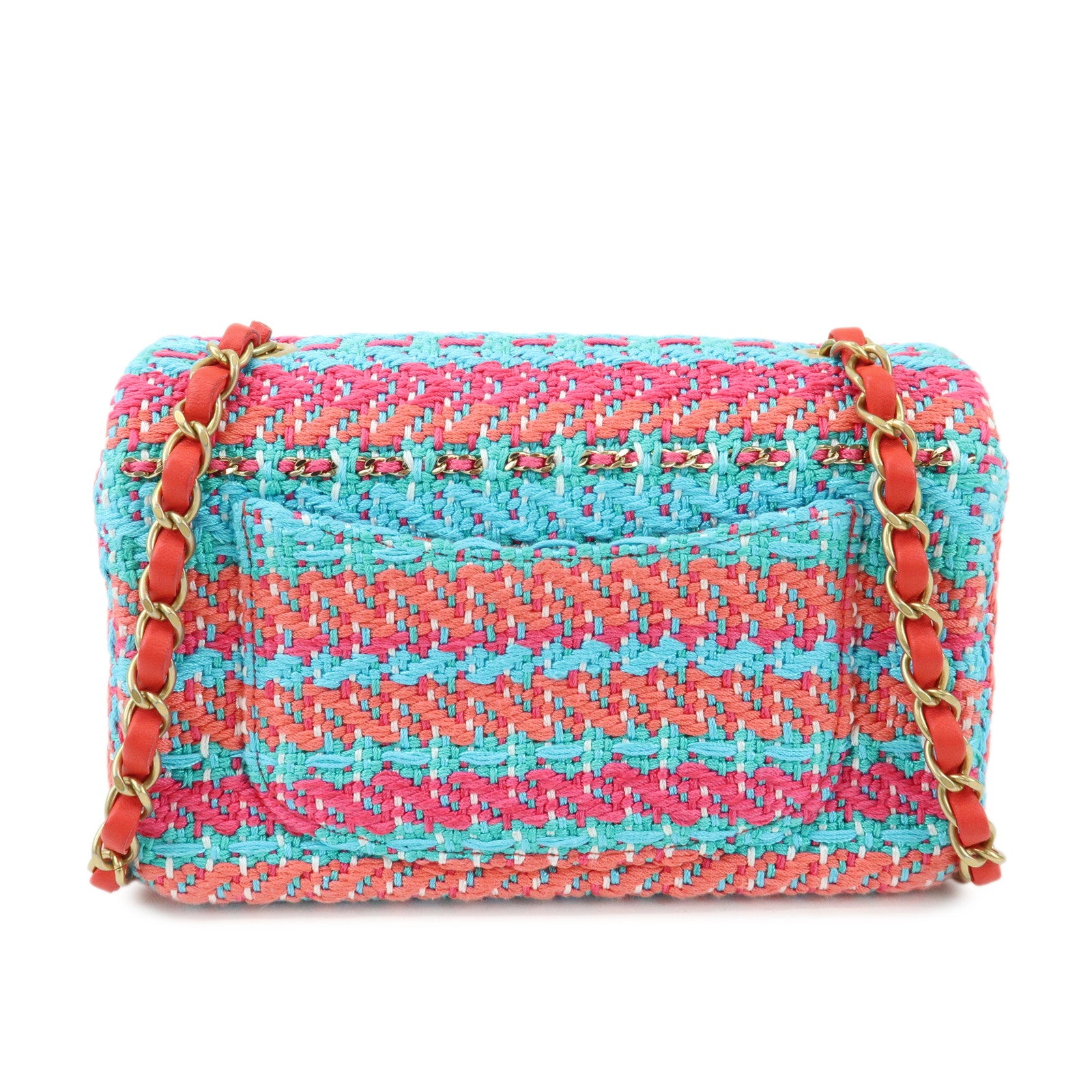 CHANEL Mix Fiber Tweed Mini Flap Bag 20 Chain Shoulder bag  A69900