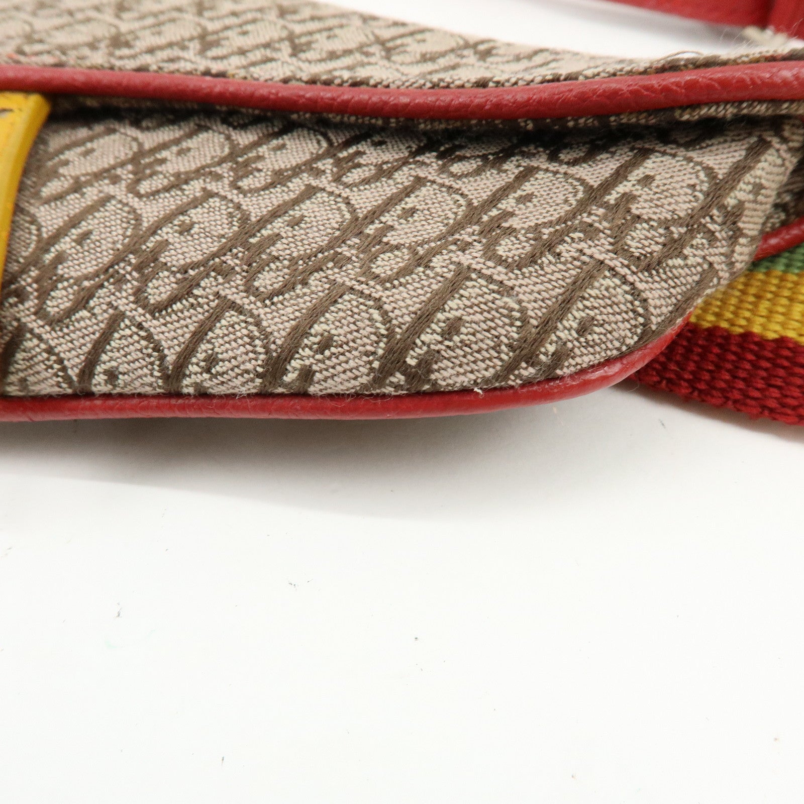 Christian Dior Trotter Saddle Rasta Canvas Leather Waist Bag Beige