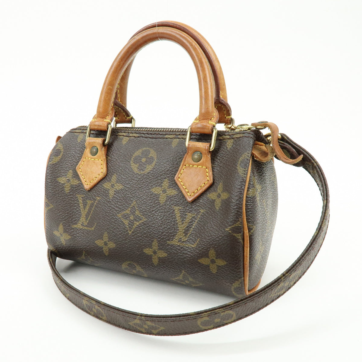 Louis Vuitton Monogram Mini Speedy Hand Bag and Strap M41534 J52315 Lot