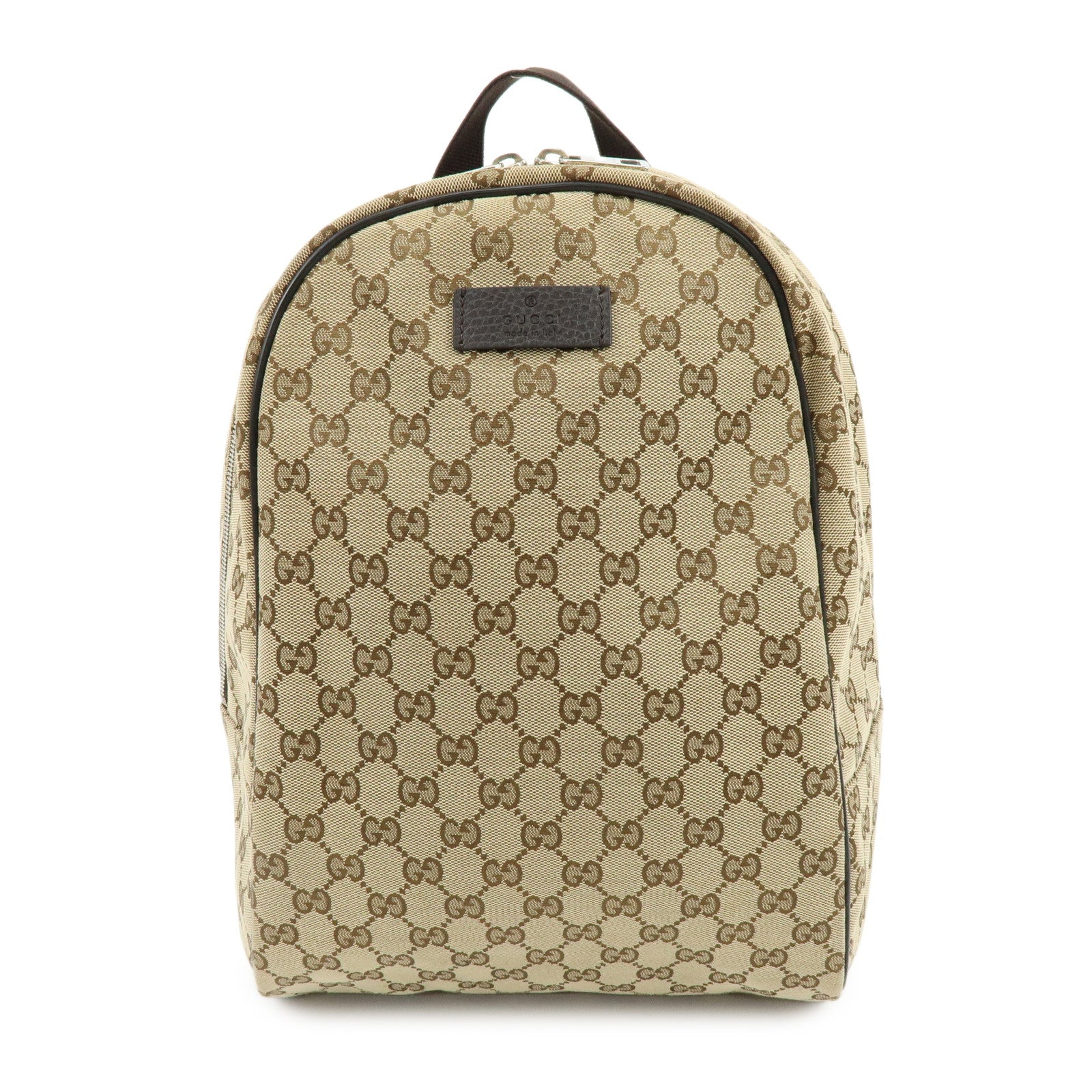 GUCCI GG Canvas Leather Backpack Rucksuck Beige Brown 449906