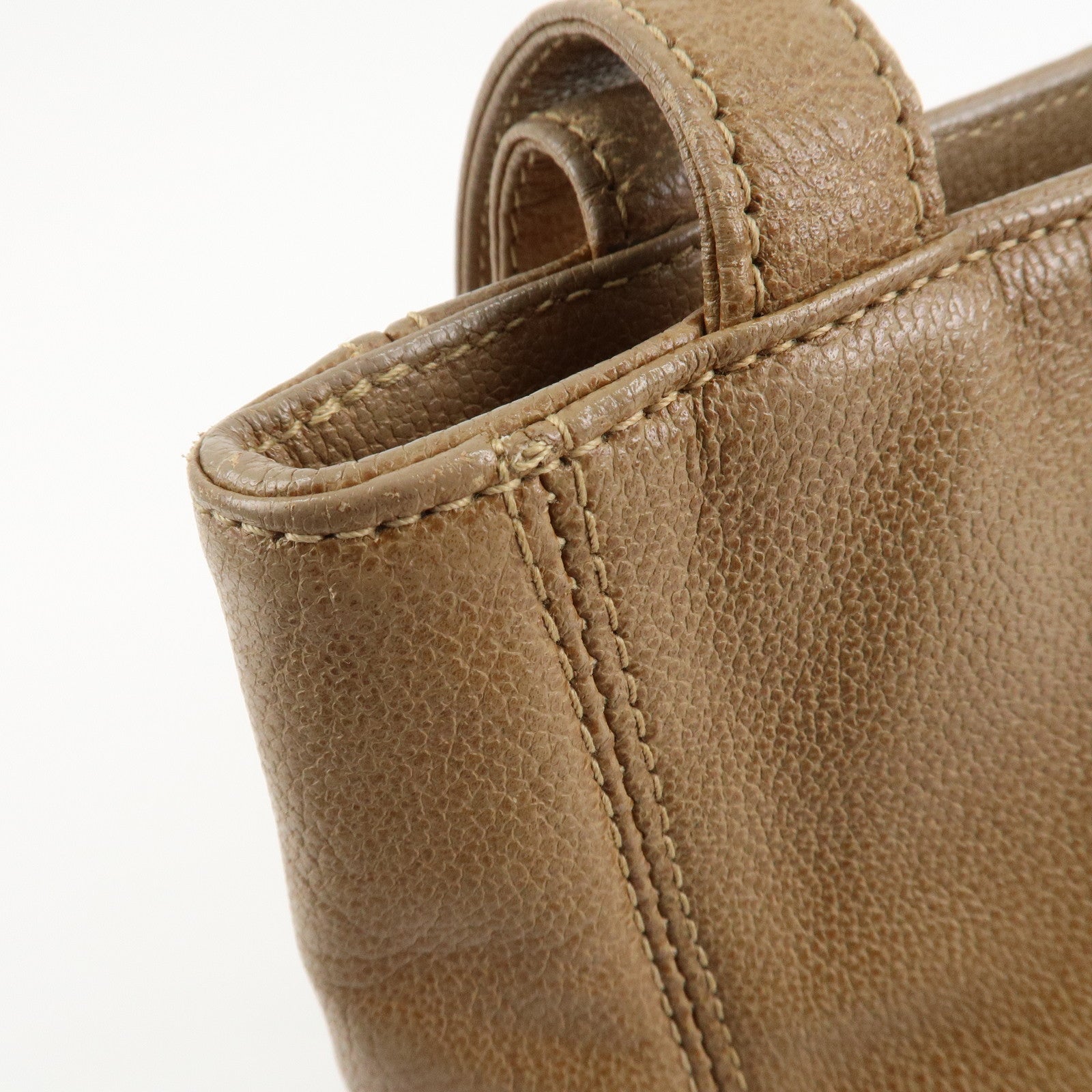 CHANEL COCO Mark Caviarskin Leather Bag Tote Bag Shoulder Bag Beige Used