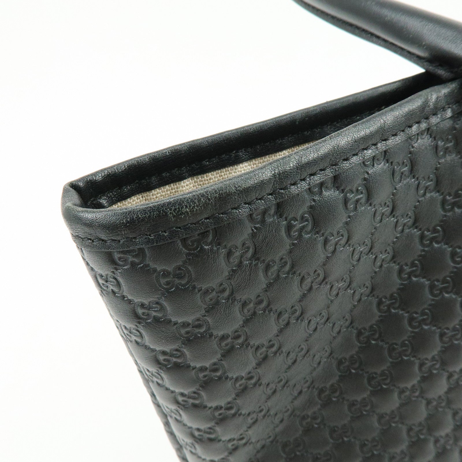 GUCCI Microguccissima Leather Tote Bag Shoulder Bag Black 449647