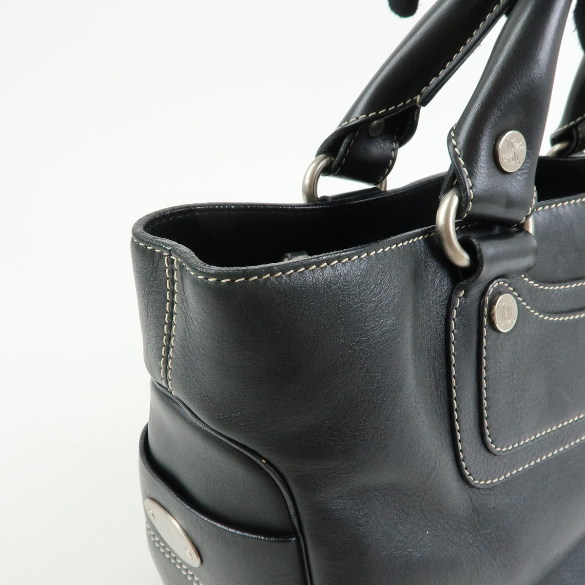 CELINE Leather Boogie Bag Hand Bag Black