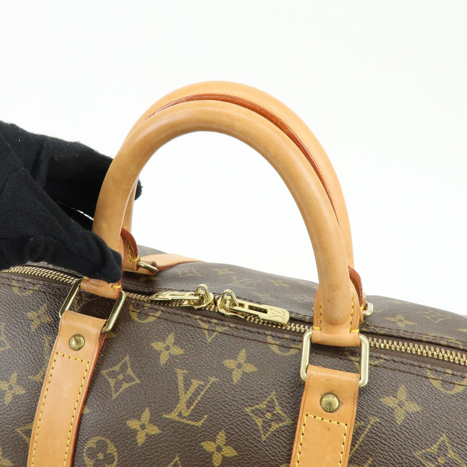 Louis Vuitton Monogram Keep All Bandouliere 55 Boston Bag Brown M41414