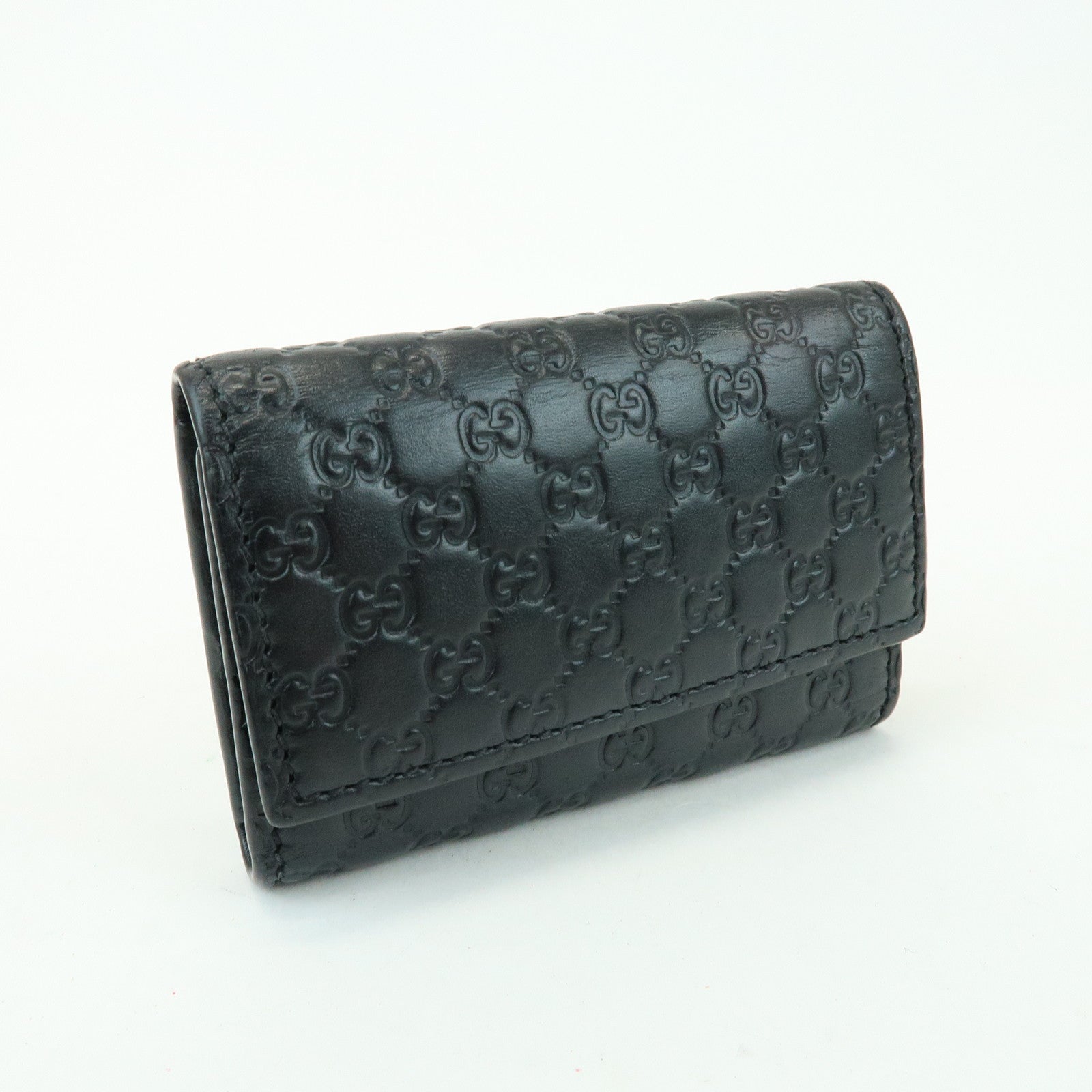 GUCCI Microguccissima Leather 6 Ring Key Case Key Holder Black