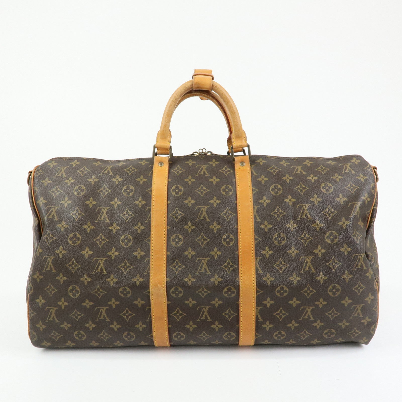 Louis Vuitton Keep All Bandouliere 55 Boston Bag Hand Bag Brown M41414