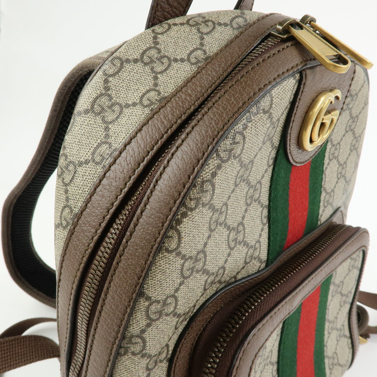 GUCCI Ophidia Sherry GG Supreme Leather Backpack Rucksack Beige 547965