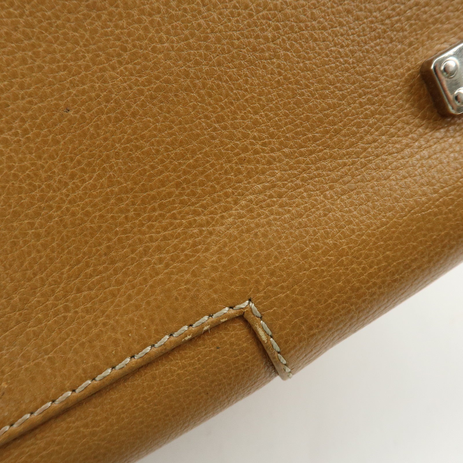 LOEWE Anagram Amazona 28 Leather Hand Bag Boston Bag Camel