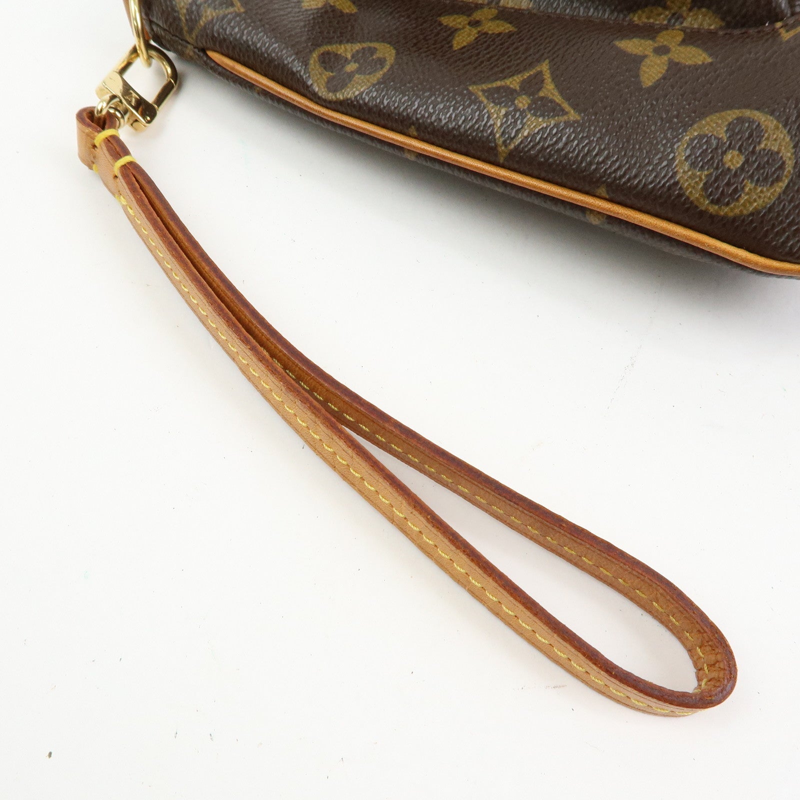Louis Vuitton Monogram Partition Pouch Wristlet Bag Brown M51901