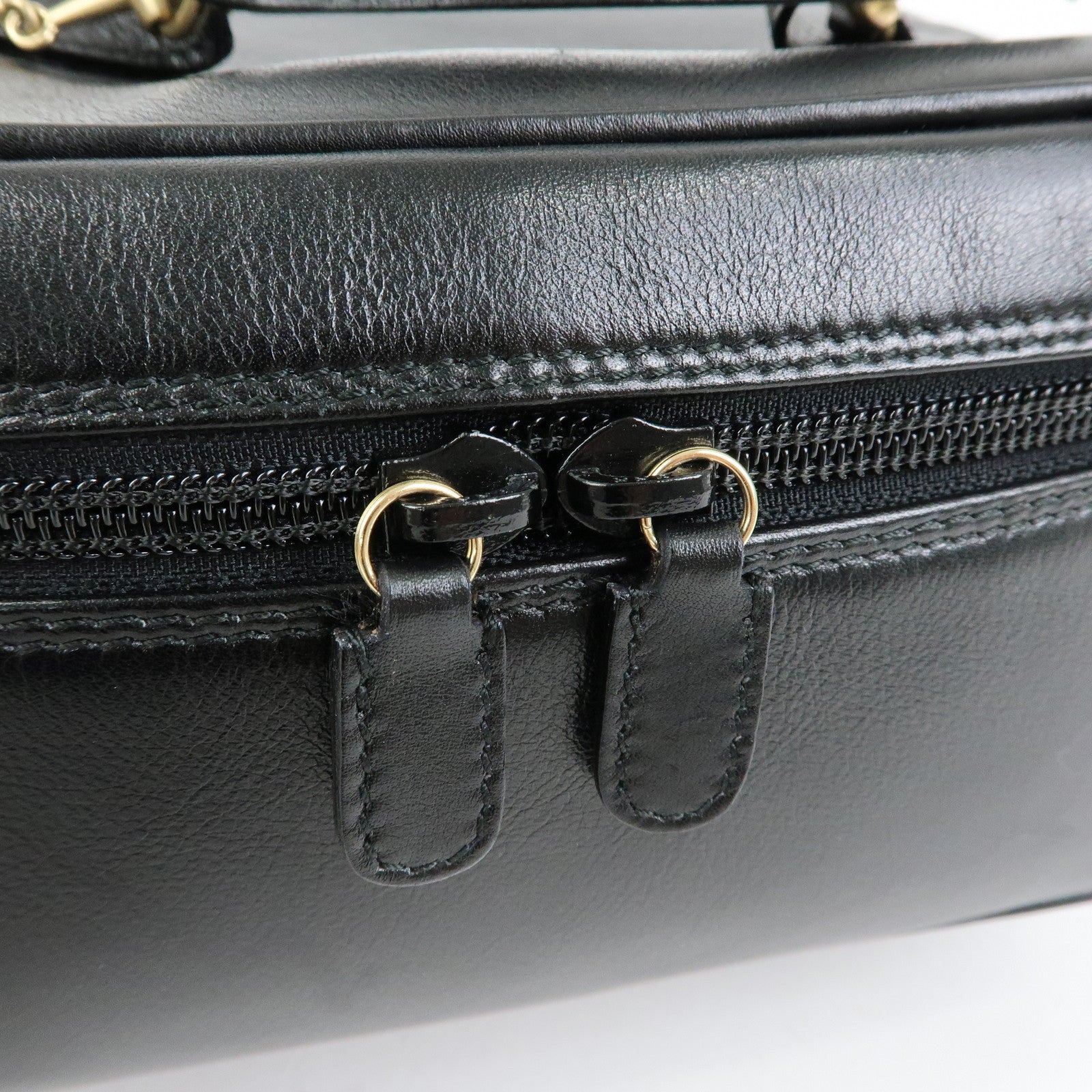GUCCI Horsebit Leather Vanity Bag Cosmetic Bag Black 03217050140