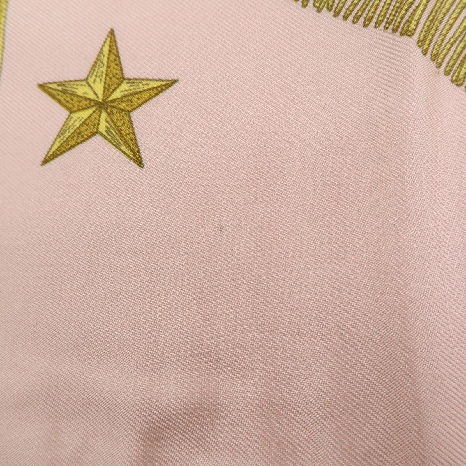 HERMES Carre 90 Silk 100% Scarf Poste et Cavalerie Light Pink Gold