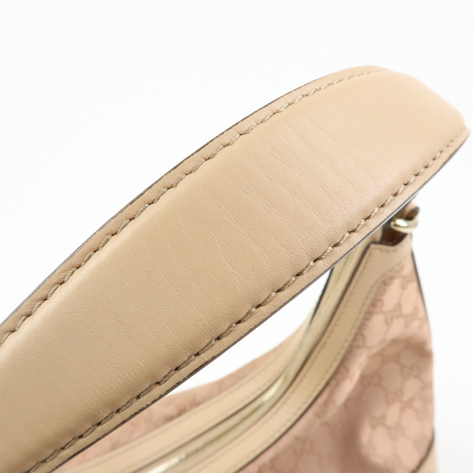 GUCCI Lovely Heart GG Canvas Leather Shoulder Hand Bag Pink 257070