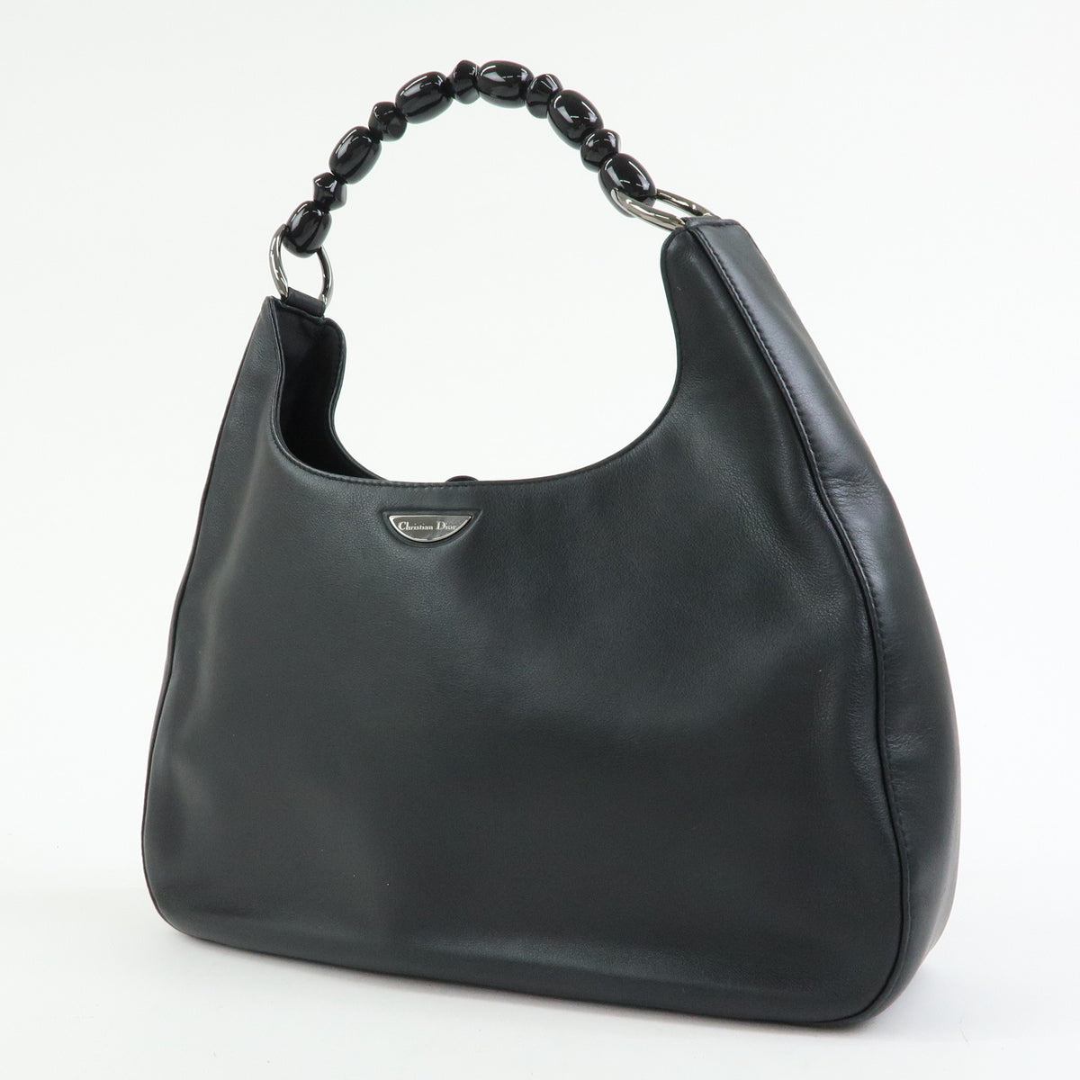 Christian Dior Malice Pearl Leather Shoulder Bag Hand Bag Black