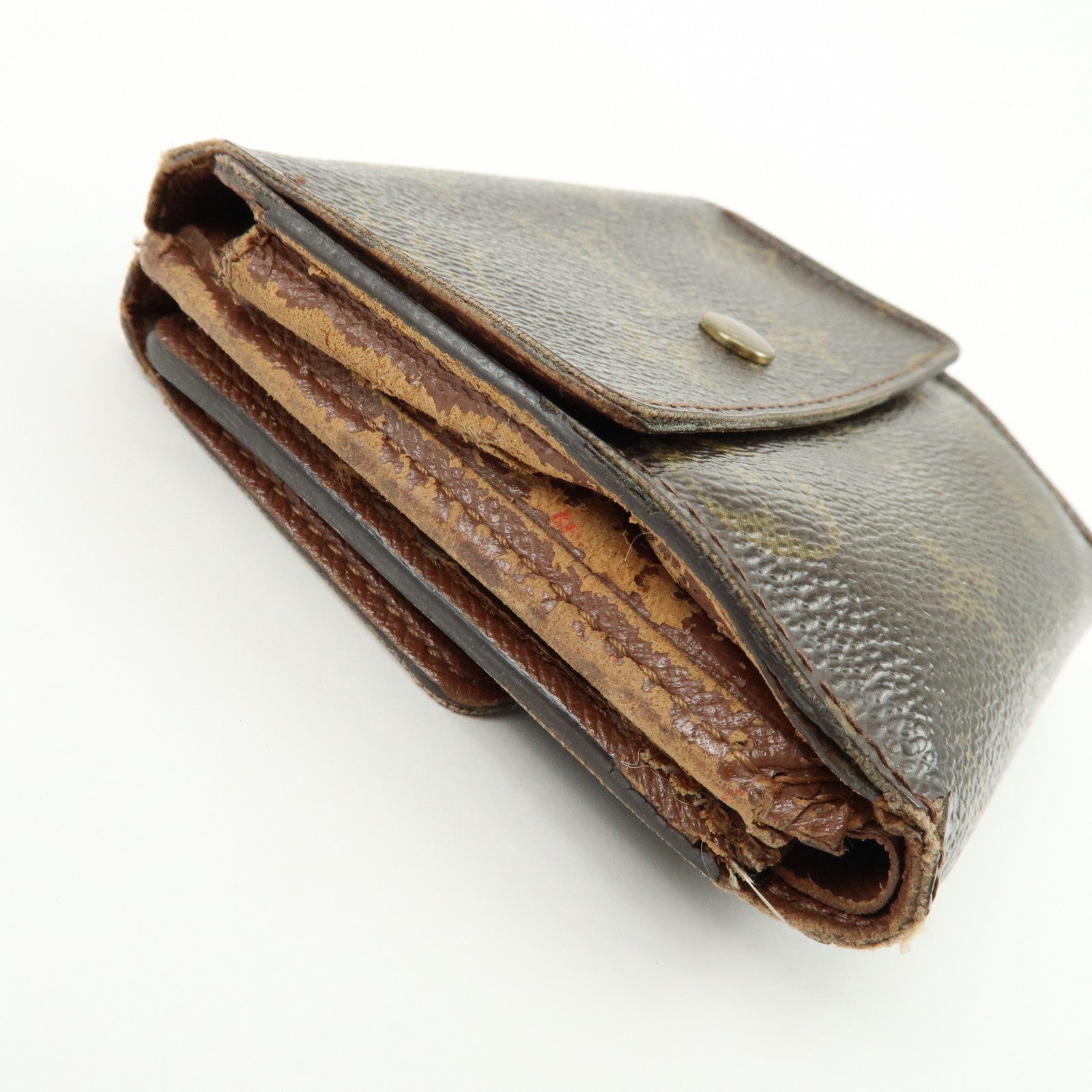 Louis Vuitton Monogram Canvas Compact Lot of 2 Wallet Long Wallet Brown