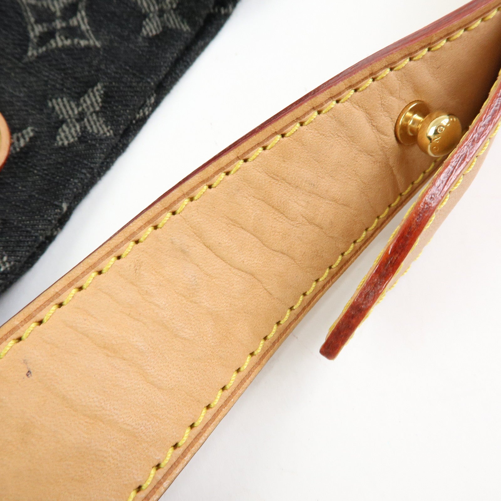 Louis Vuitton Monogram Denim Daily PM Leather Shoulder Bag Noir M40494