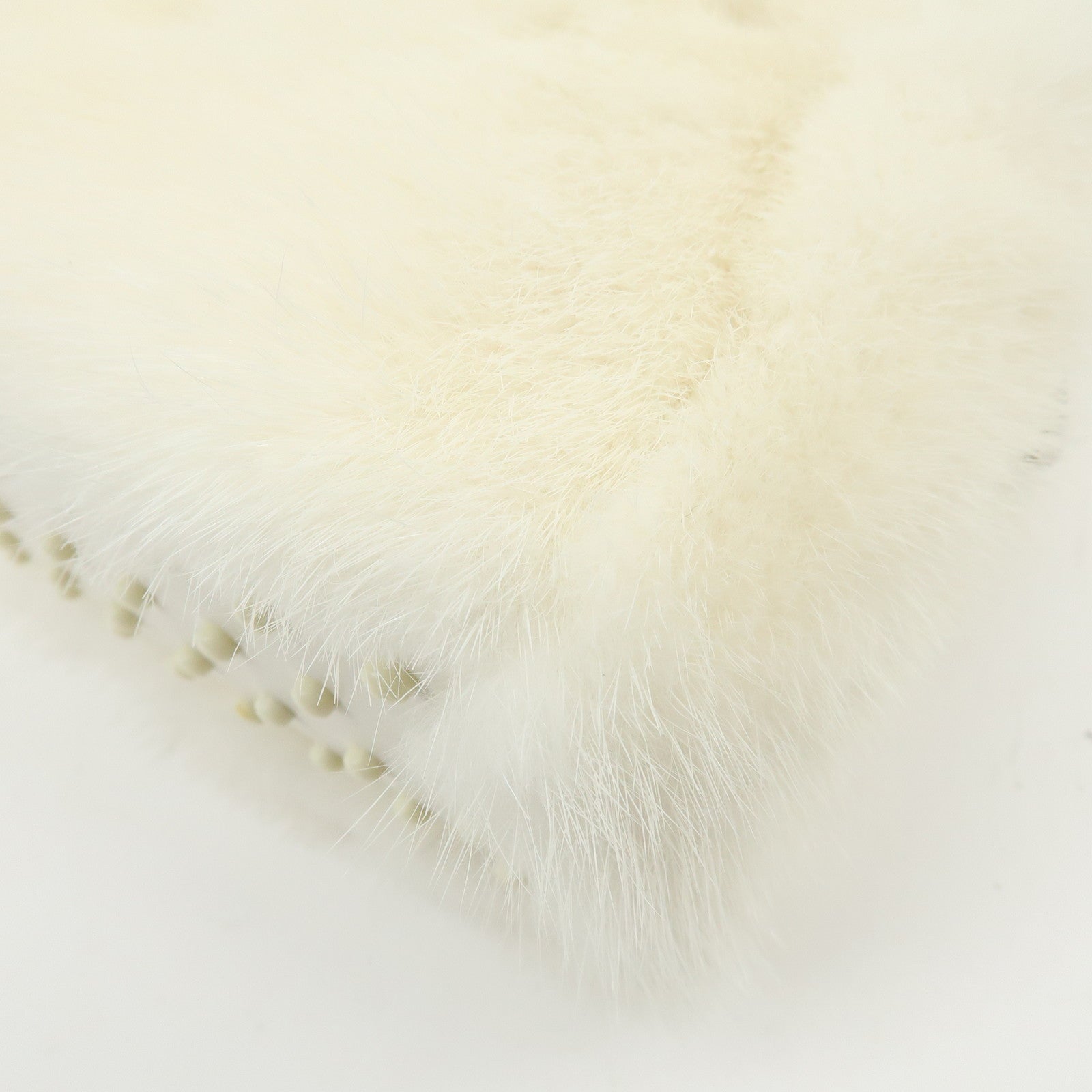 TOD'S Fur Leather 2Way Bag Hand Bag Shoulder Bag White