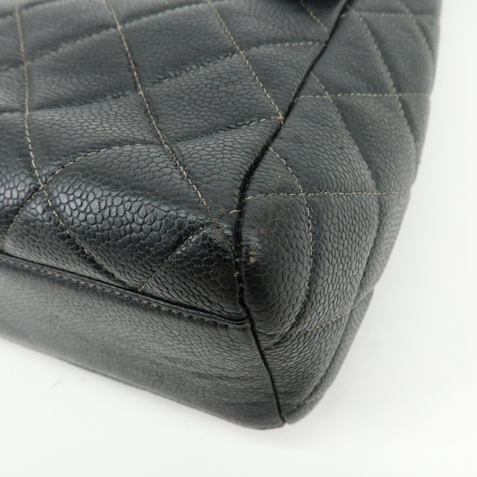 CHANEL COCO Mark Matelasse Caviar Skin Shoulder Bag Black
