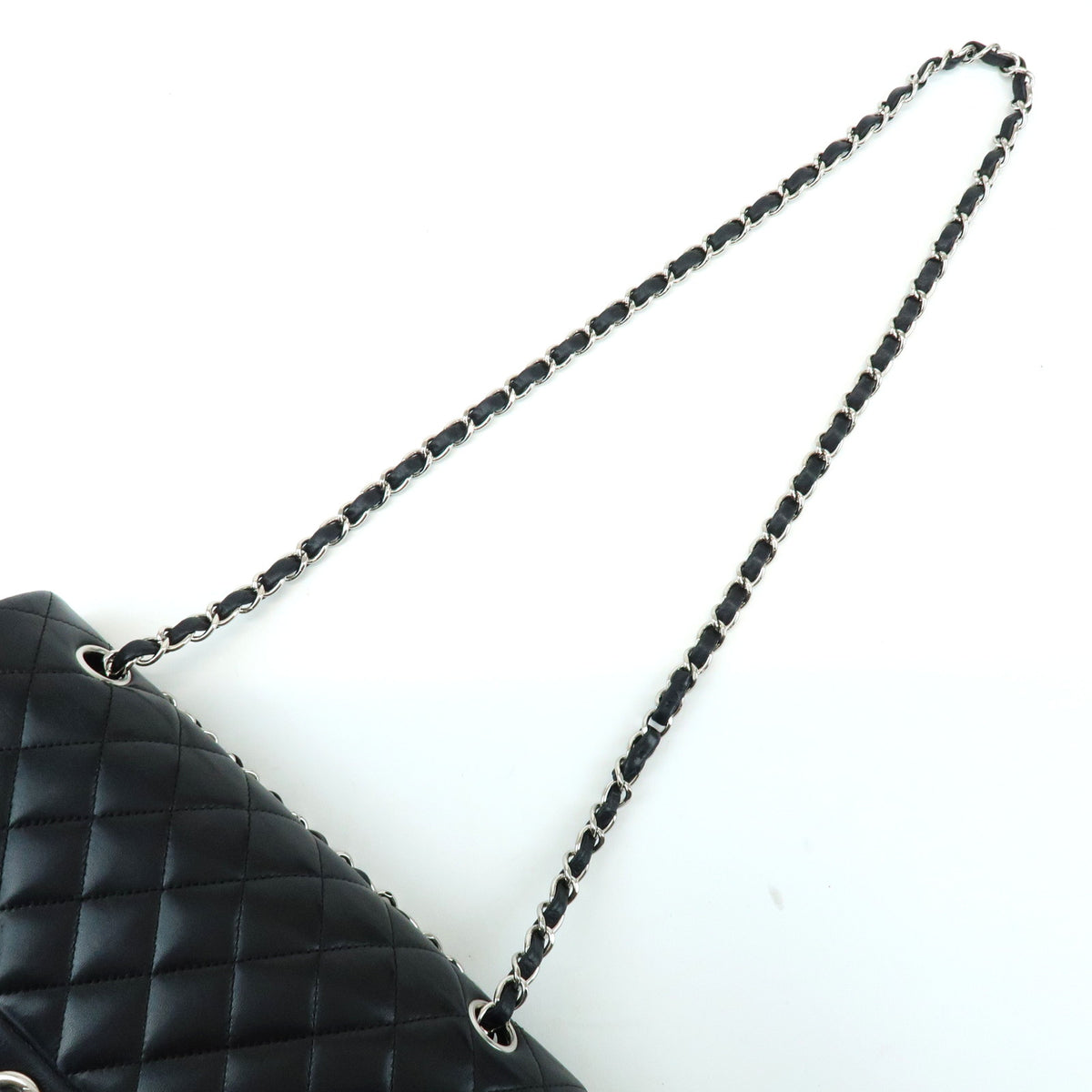 CHANEL Matelasse 25 Double Flap Lamb Skin Chain Shoulder Bag A01112