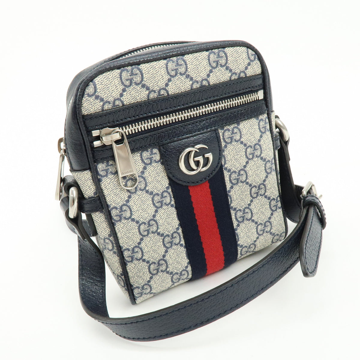 GUCCI Ophidia Sherry GG Supreme Leather Shoulder Bag Dark Navy 598127