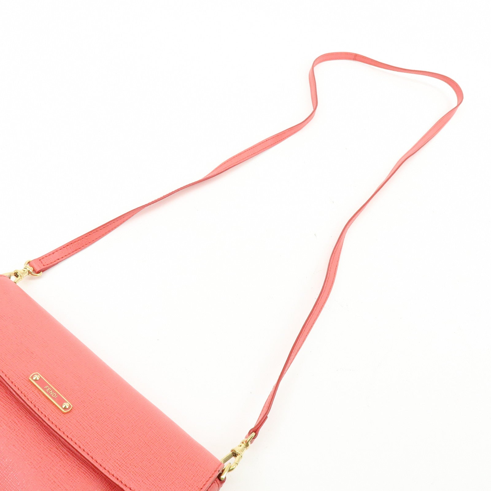 FENDI PVC Mini Pochette Shoulder Bag Crossbody Bag Pink 8M0315