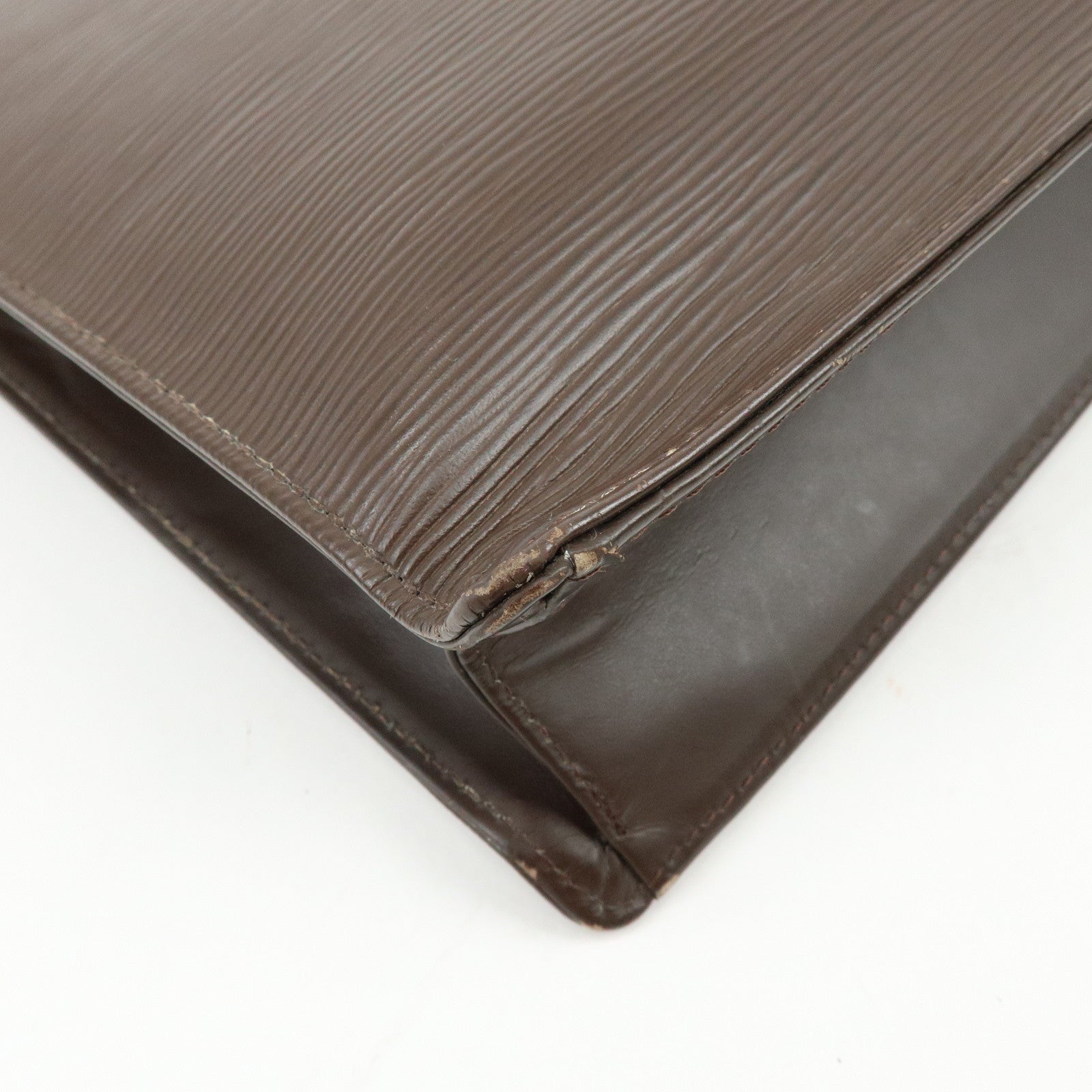 Louis Vuitton Epi Sac Plat Leather Hand Bag Tote Bag Mocha M59082