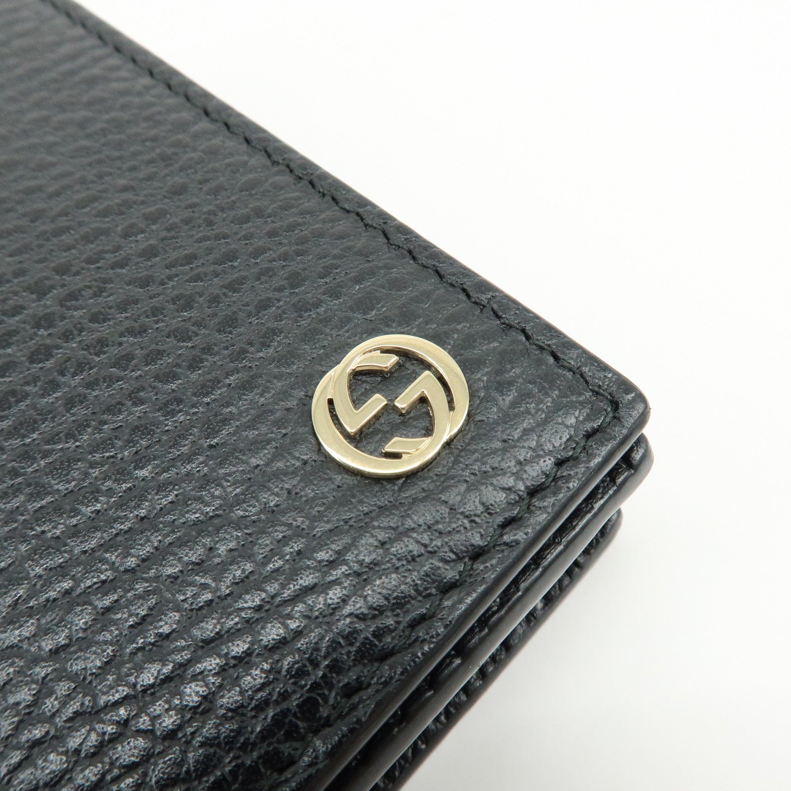 GUCCI Interlocking G Calf Leather Chain Wallet Shoulder Bag 466506