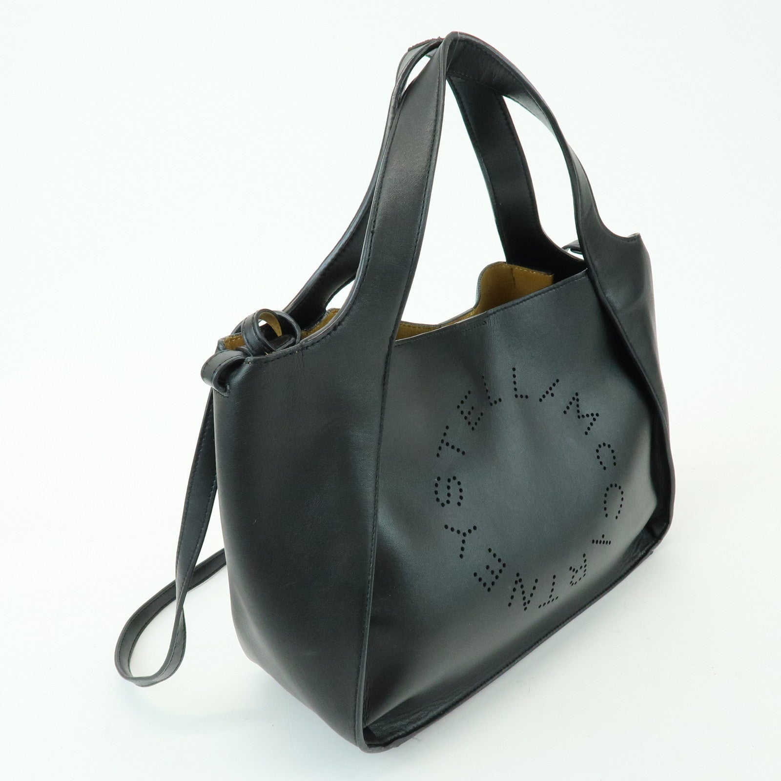 STELLA MCCARTNEY Faux Leather 2Way Bag Hand Bag Shoulder Bag Black