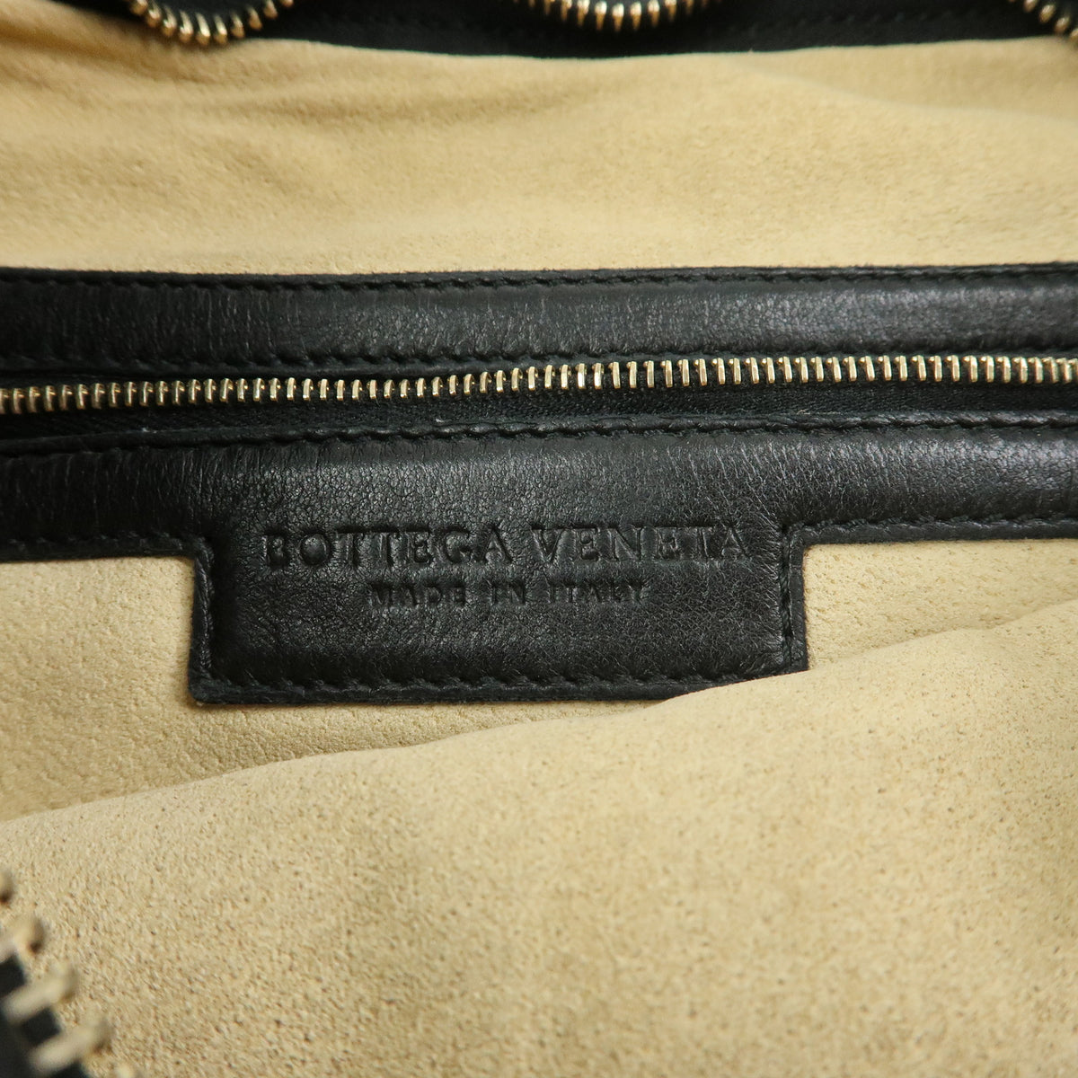 BOTTEGA VENETA Hobo Intrecciato Leather Shoulder Bag Black 115653