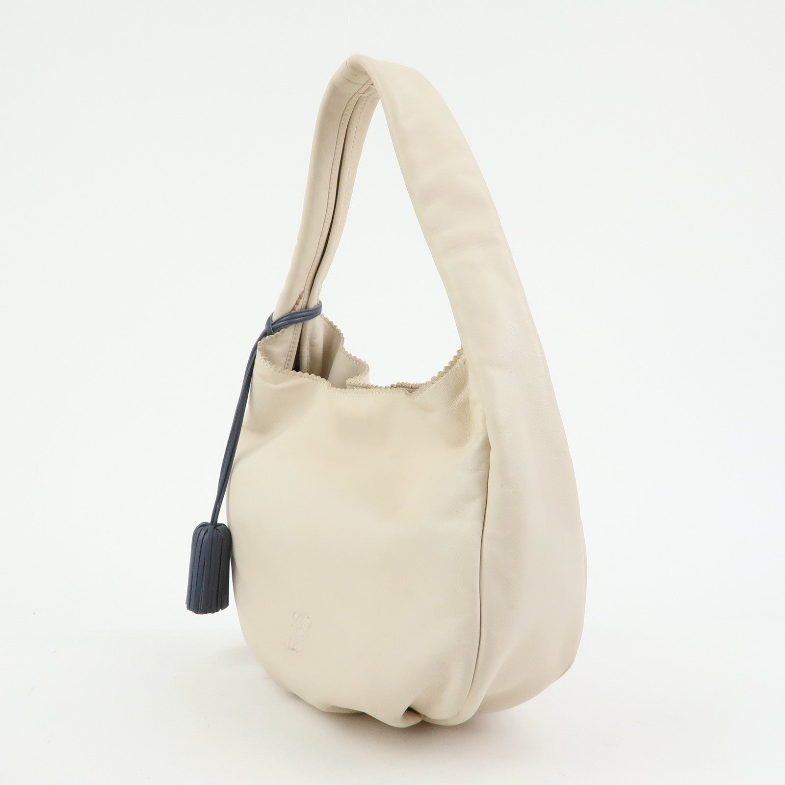 LOEWE Anagram Nappa Leather Hand Bag Shoulder Bag Ivory