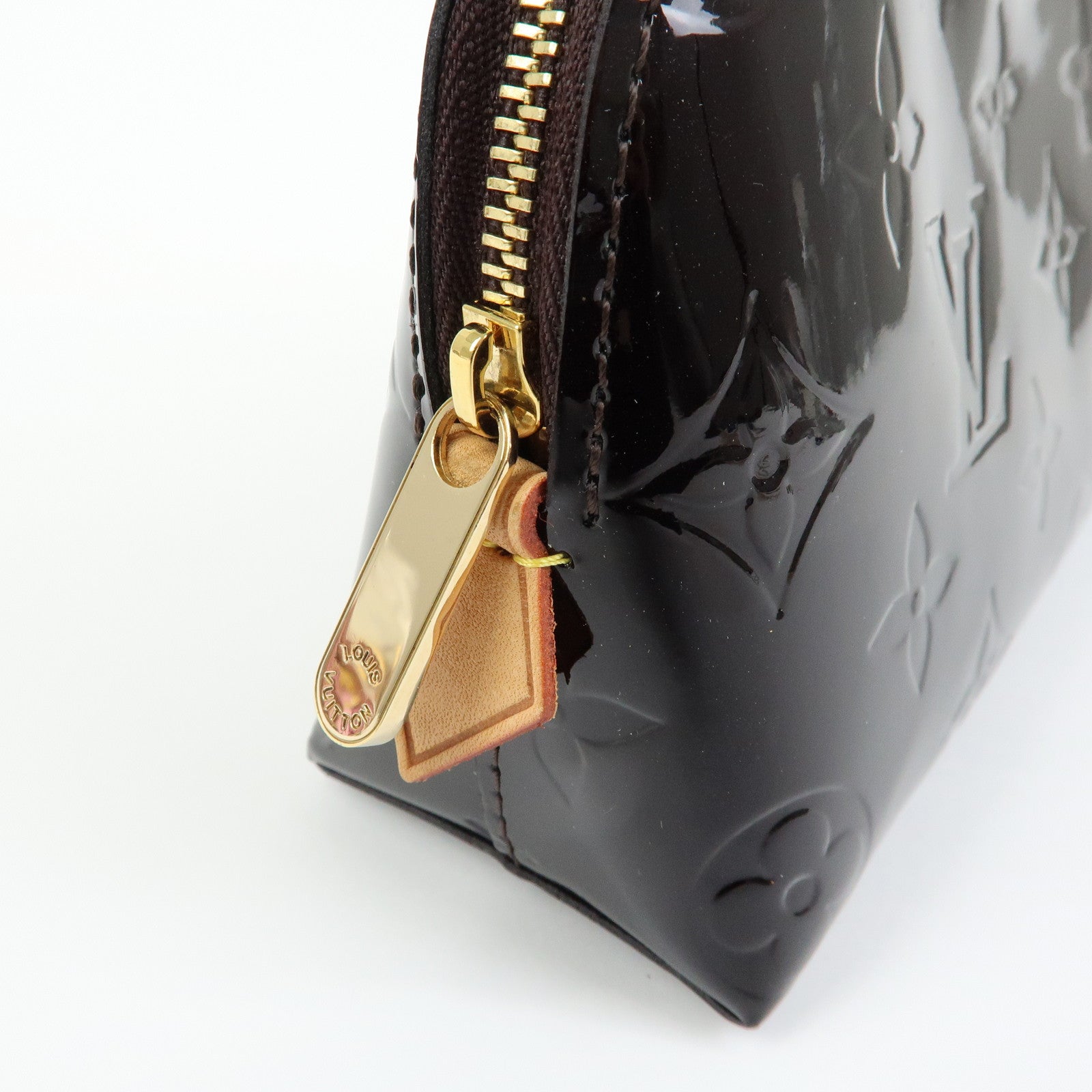 Louis Vuitton Monogram Vernis Pochette Cosmetic Pouch Amarante M91495