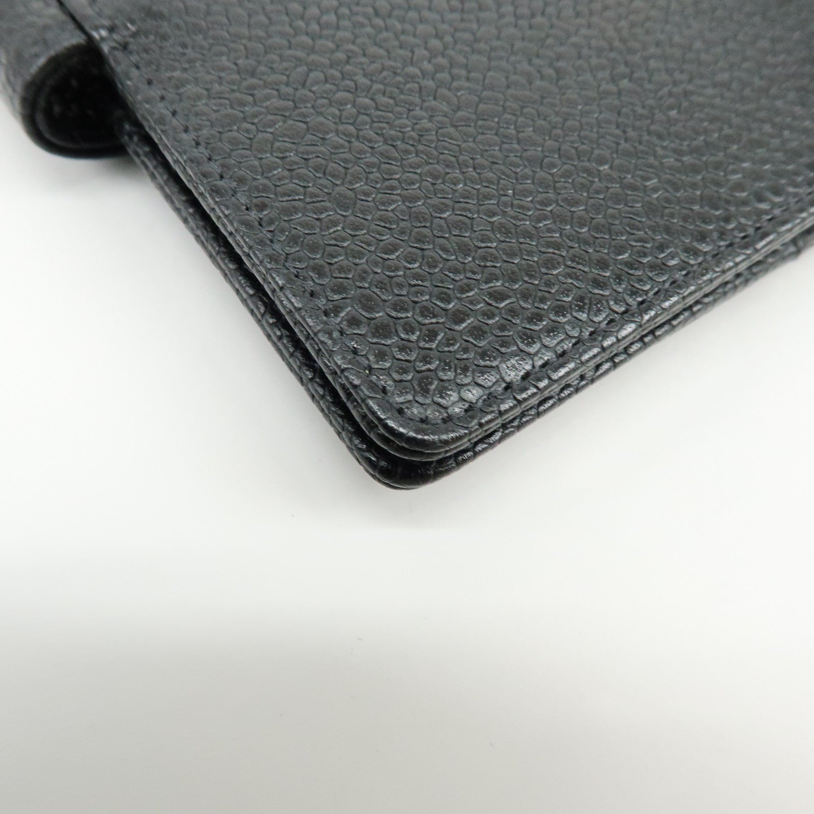 CHANEL COCO Mark Cavirskin Mini Agenda Cover Planner Cover Black A13506
