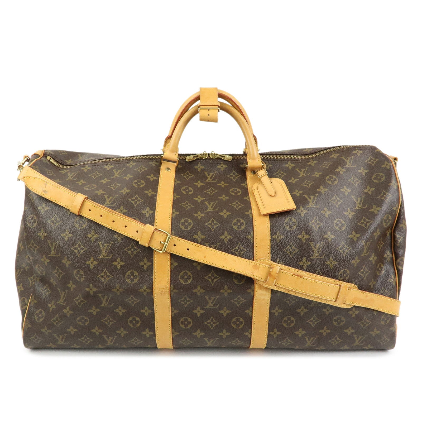 Louis Vuitton Monogram Keep All Bandouliere 60 Bag Brown M41412