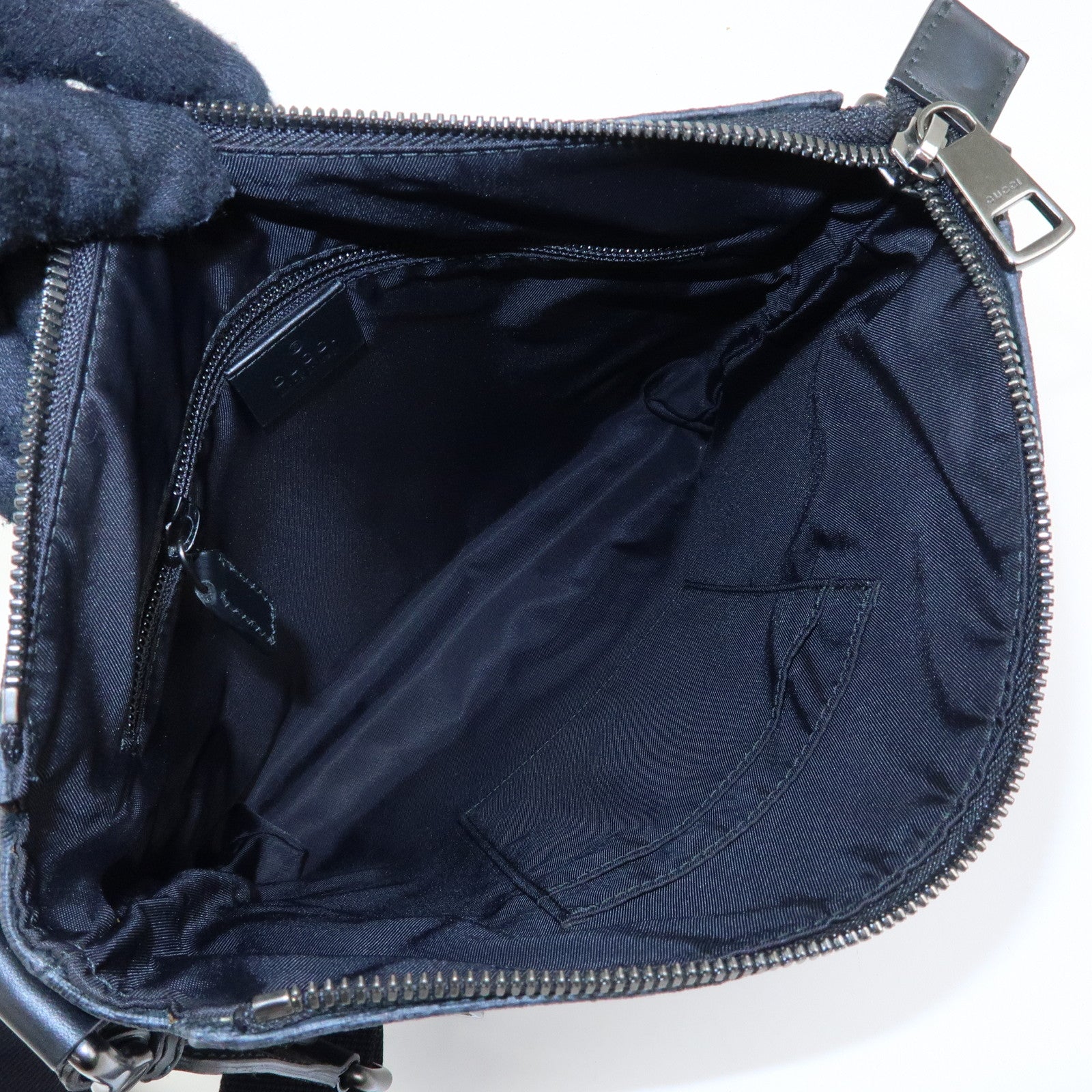 GUCCI GG Supreme Leather Shoulder Bag Crossbody Bag Black 387514