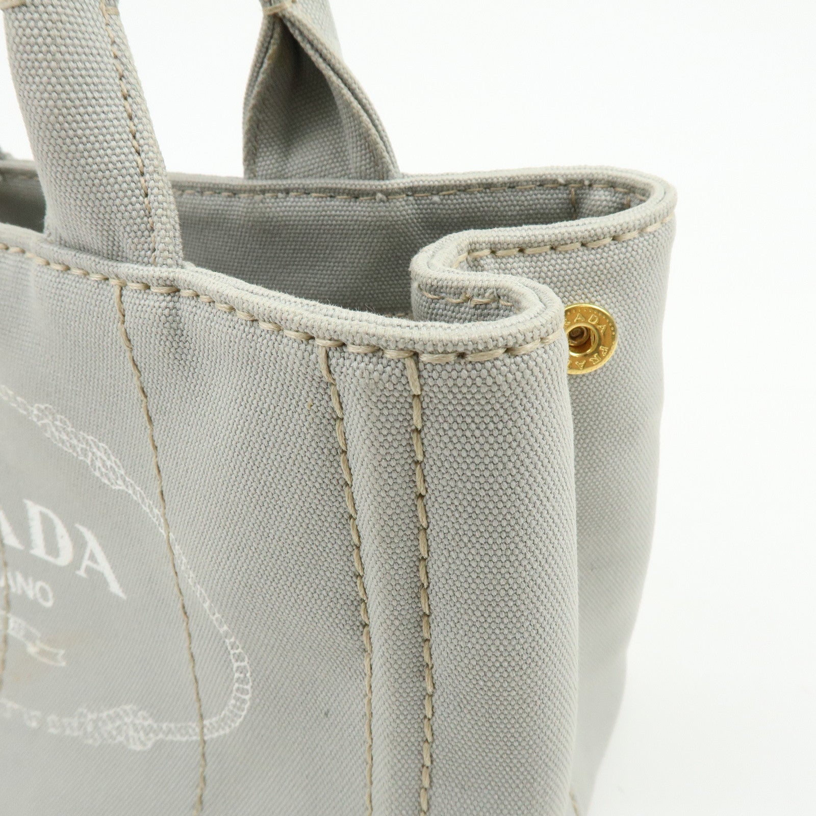 PRADA Canapa Mini Canvas 2Way Bag Hand Bag Shoulder Bag Gray 1BG439