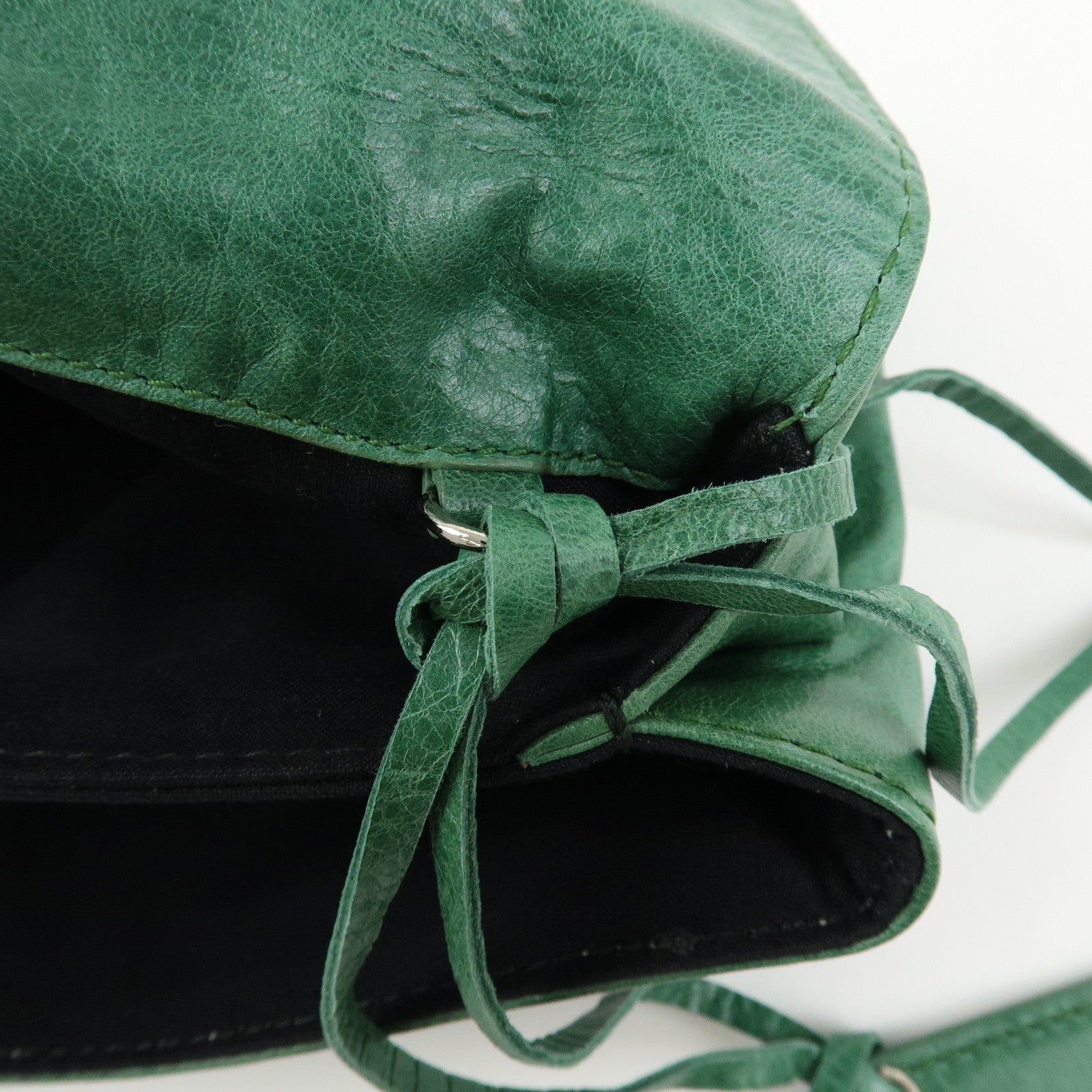 BALENCIAGA Giant Envelope Leather Clutch Bag Pouch Green 186182