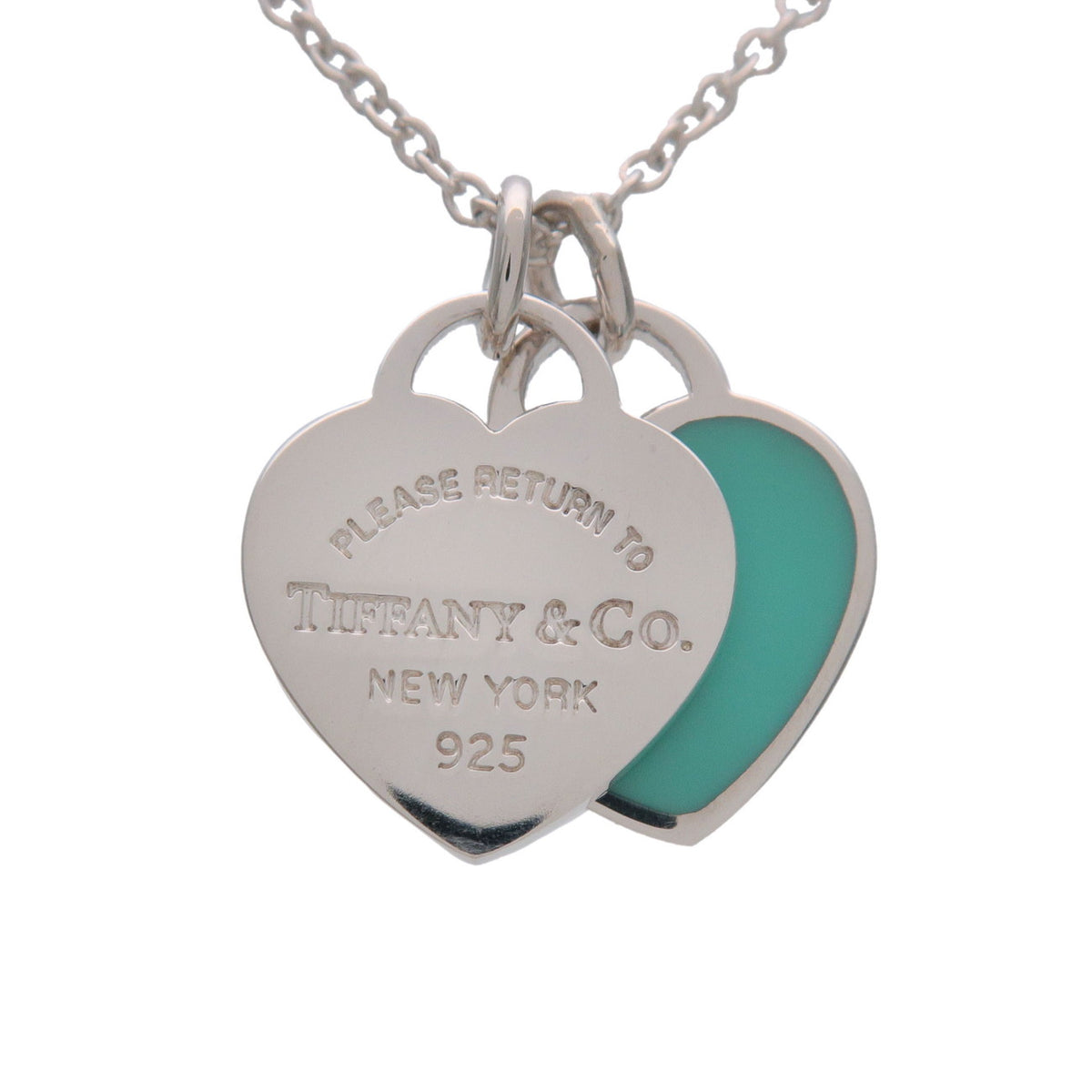 Tiffany & Co Return to Tiffany Mini Double Heart Tag Necklace SV925