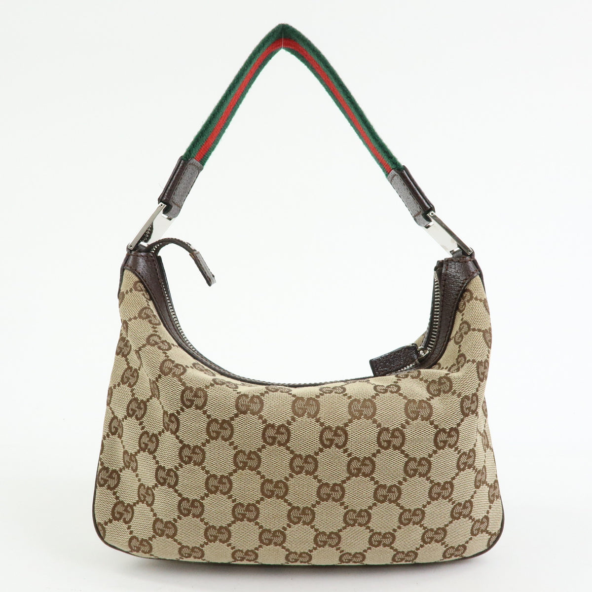 GUCCI Sherry GG Canvas Leather Shoulder Bag Hand Bag Brown 145812