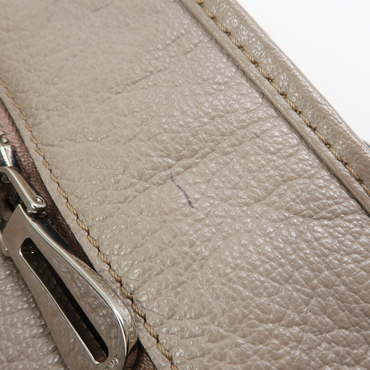 LOEWE Anagram Amazona 36 Leather Hand Bag Boston Bag Greige