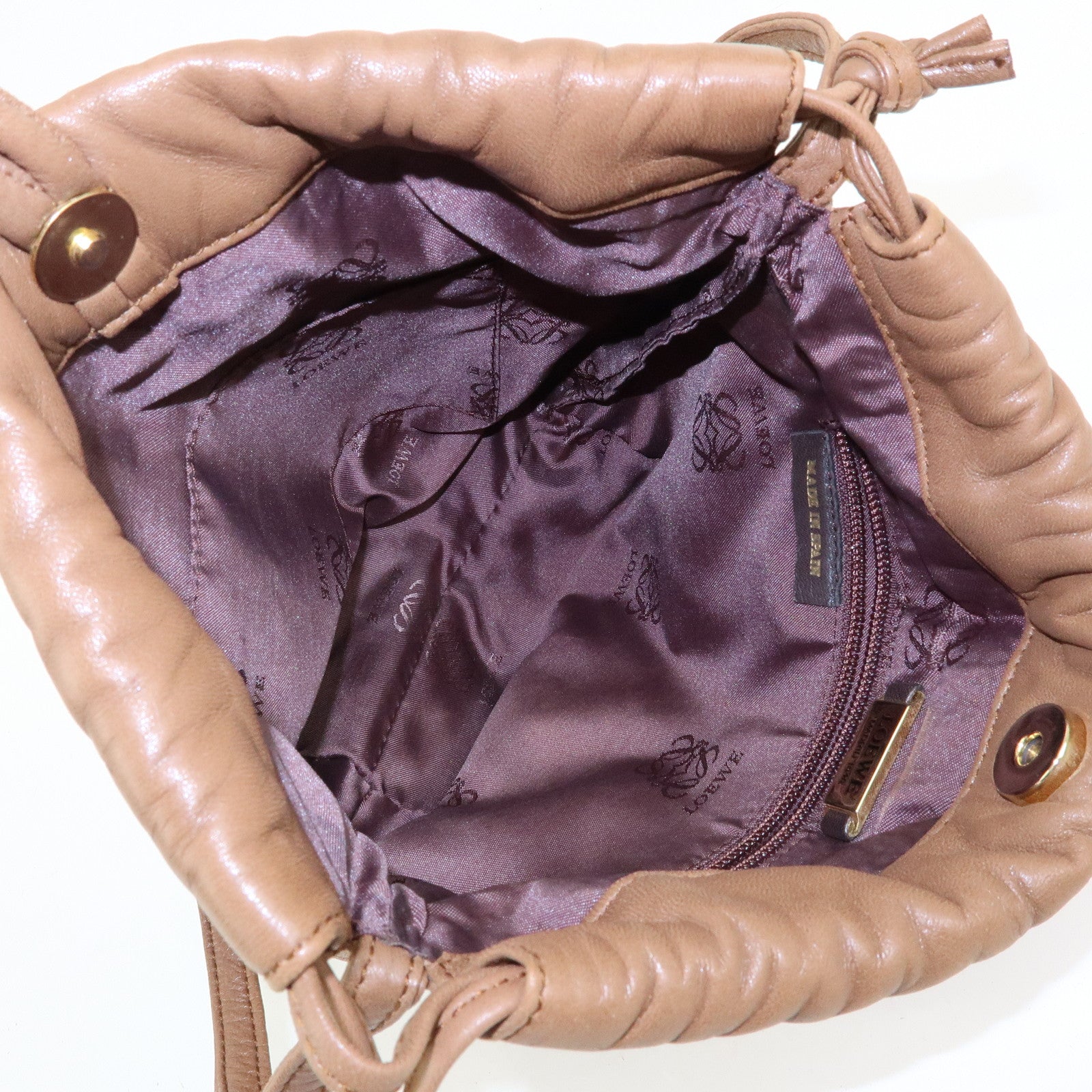LOEWE Anagram Nappa Leather Shoulder Crossbody Bag Brown