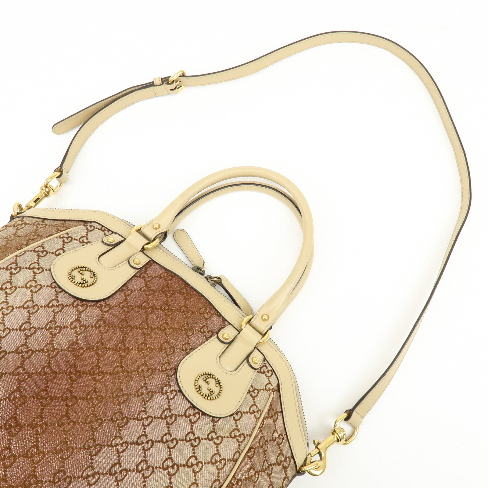 GUCCI Interlocking G Scarlett GG Canvas Leather 2Way Hand Shoulder Bag