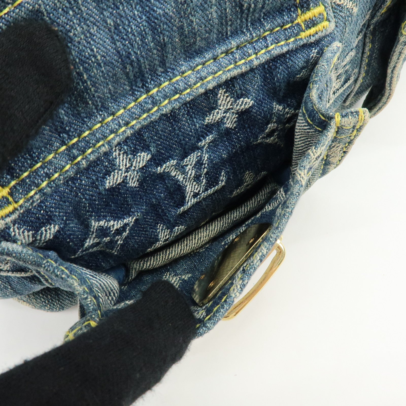 Louis Vuitton Monogram Denim Baggy PM 2Way Bag Shoulder Bag Blue M95049