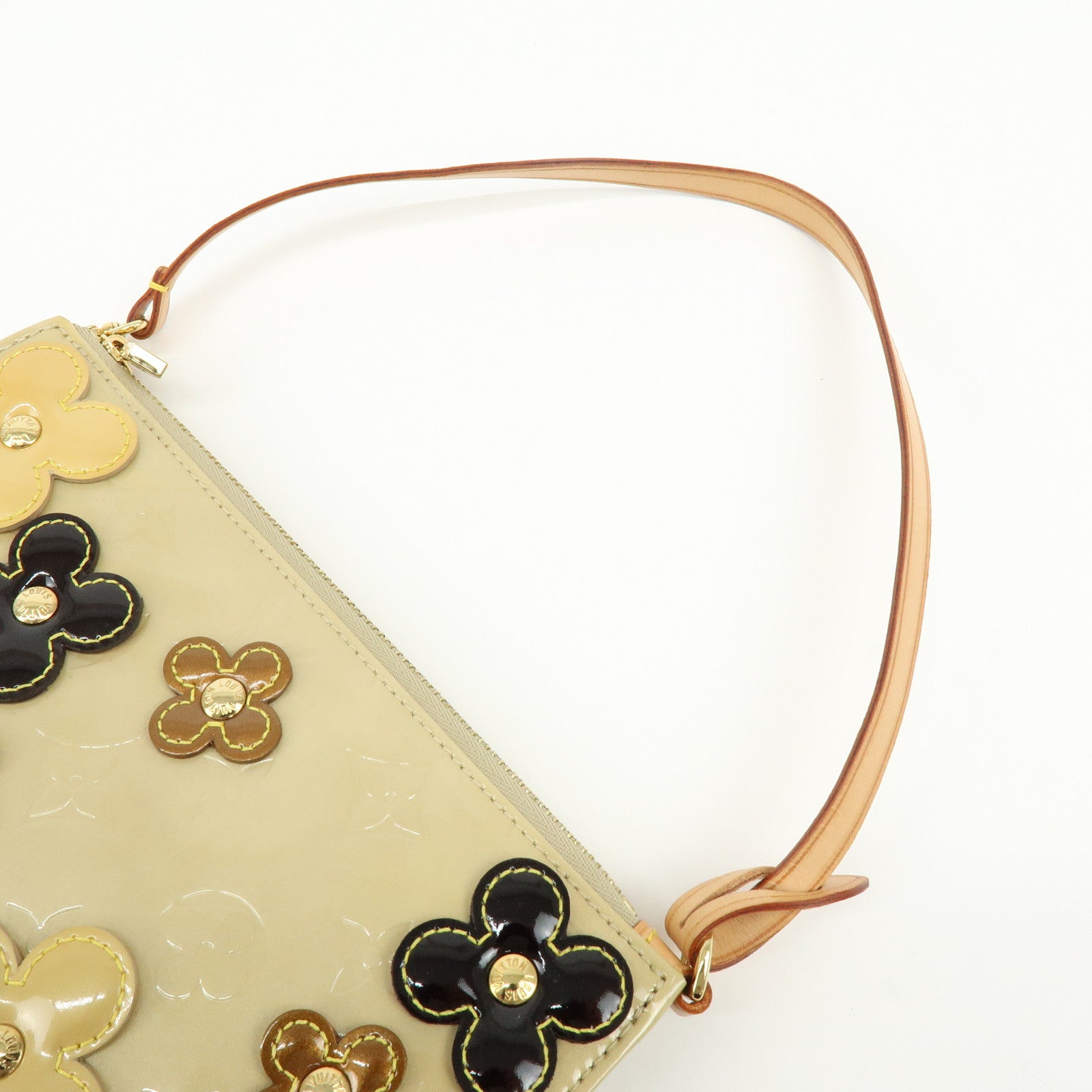 Louis Vuitton Monogram Vernis Flower Lexington Hand Bag Beige M92246